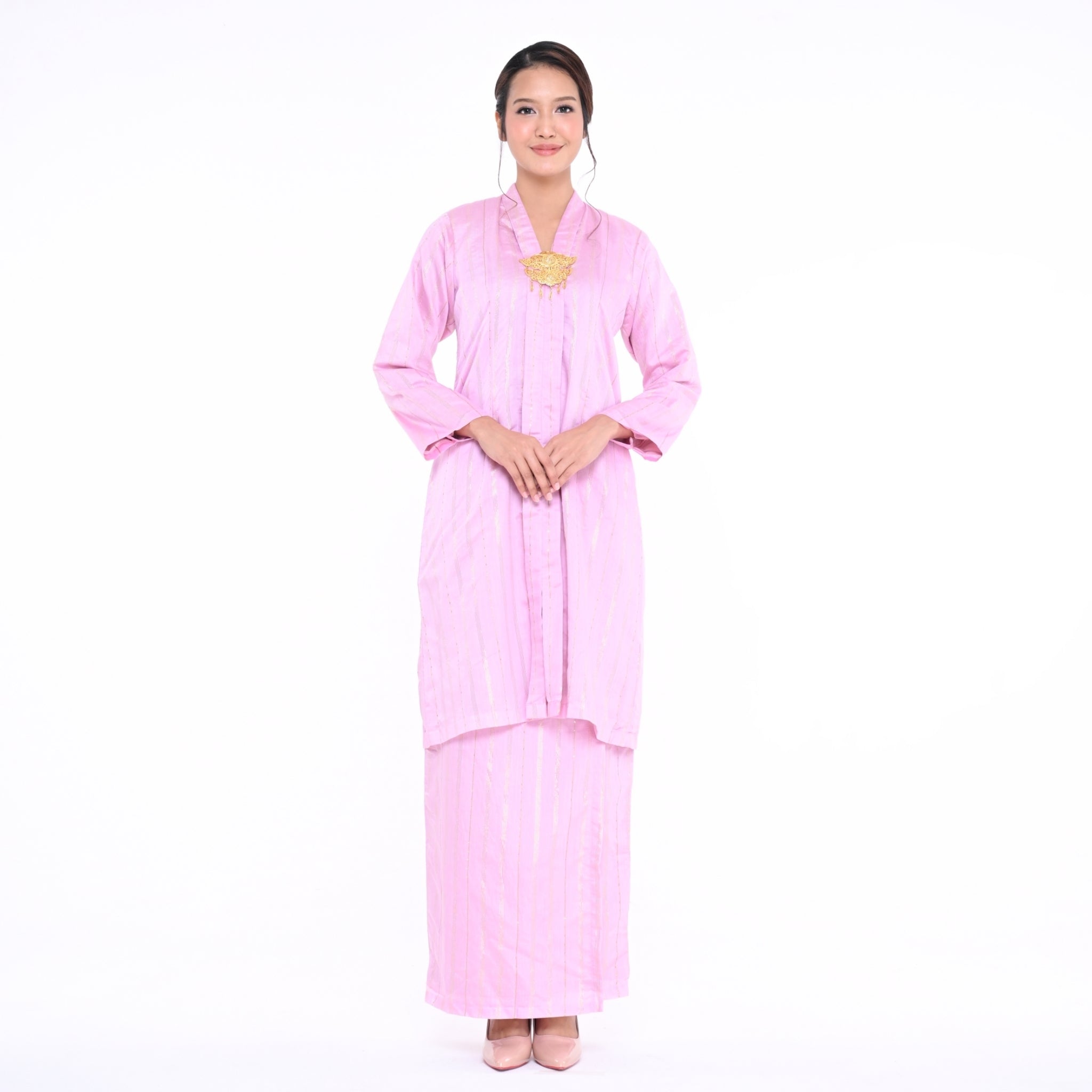 Kebaya Tok Jalur Pink