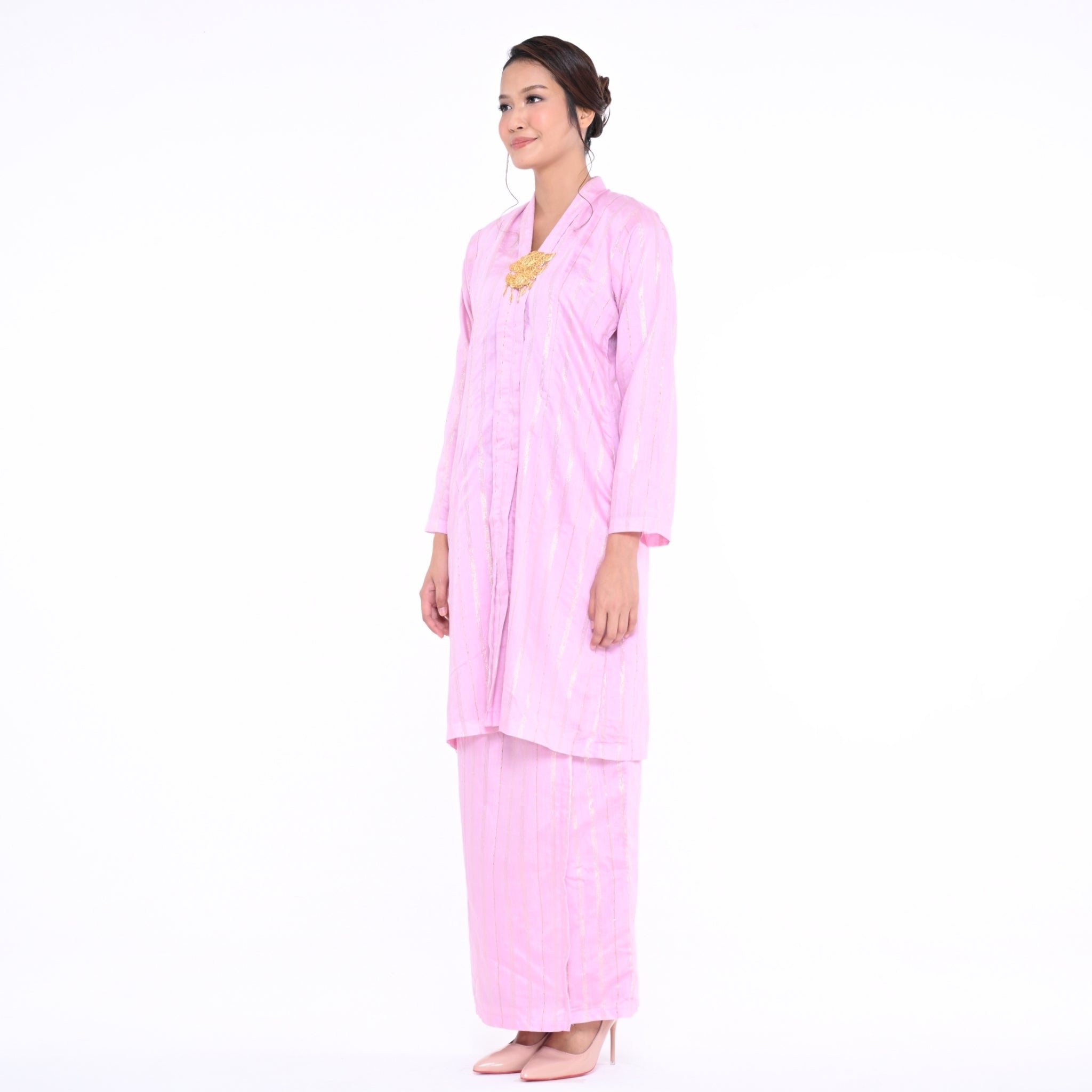 Kebaya Tok Jalur Pink