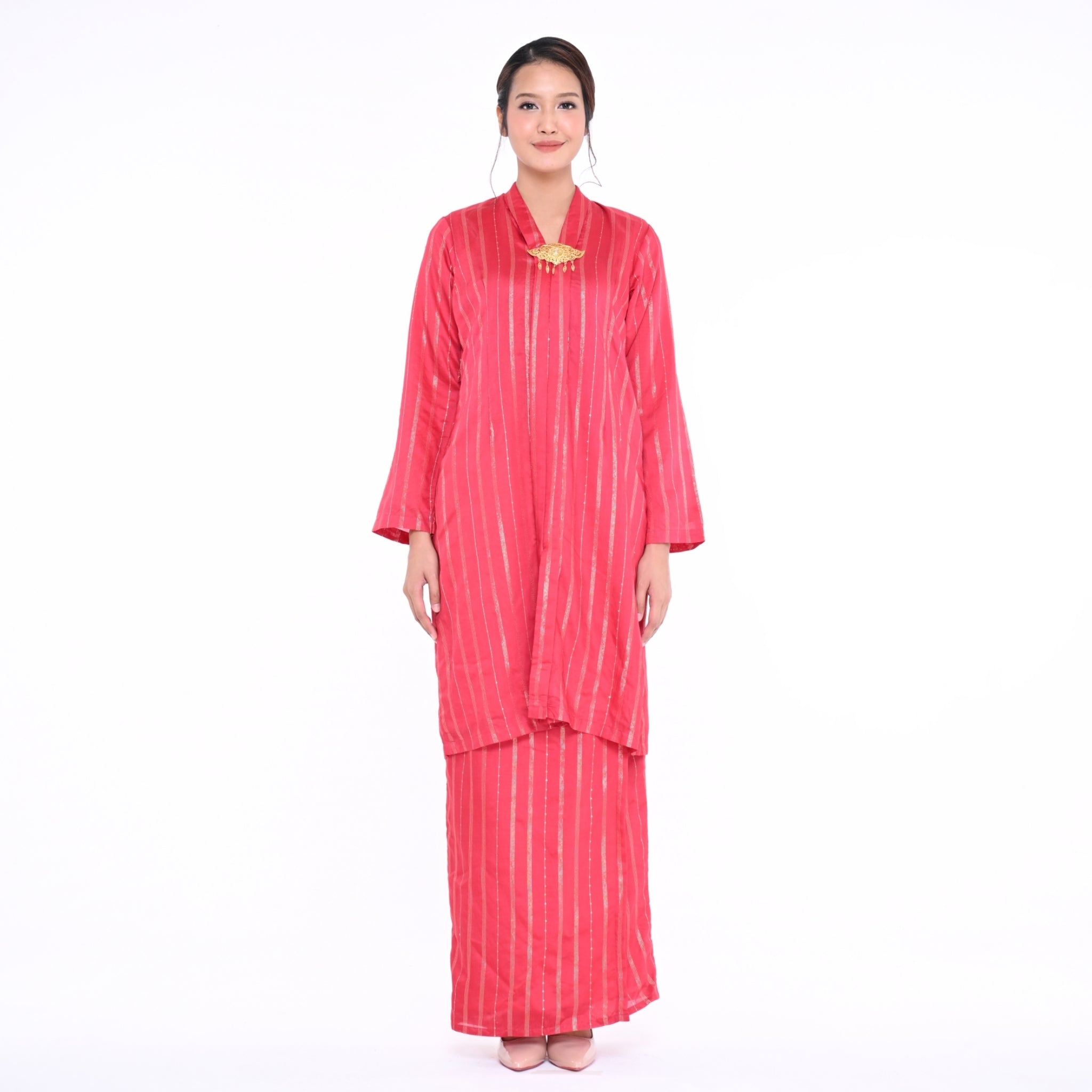 Kebaya Tok Jalur Red