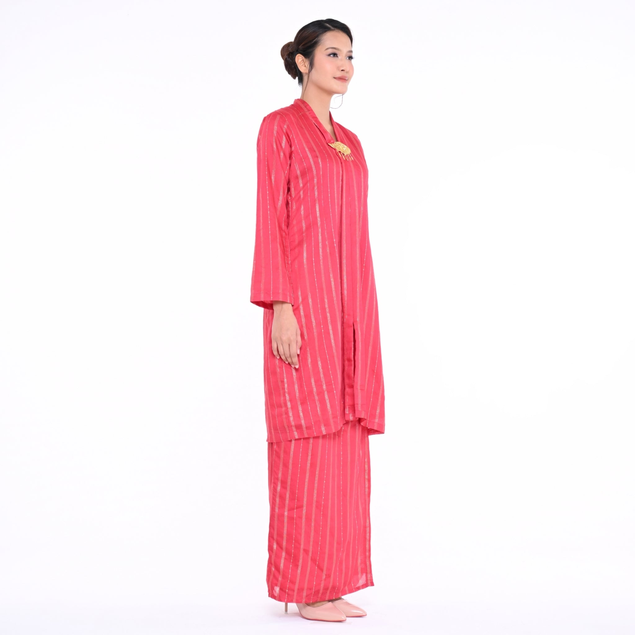 Kebaya Tok Jalur Red