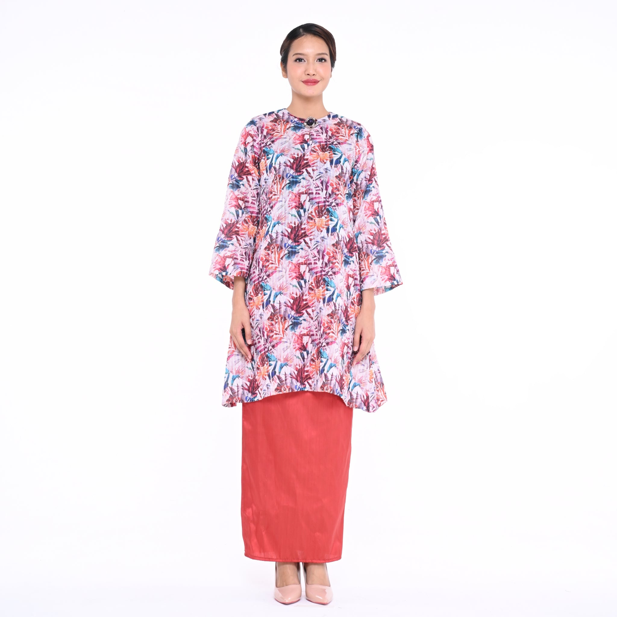 Baju Kurung Moden Che Kiah Wildflower Brown
