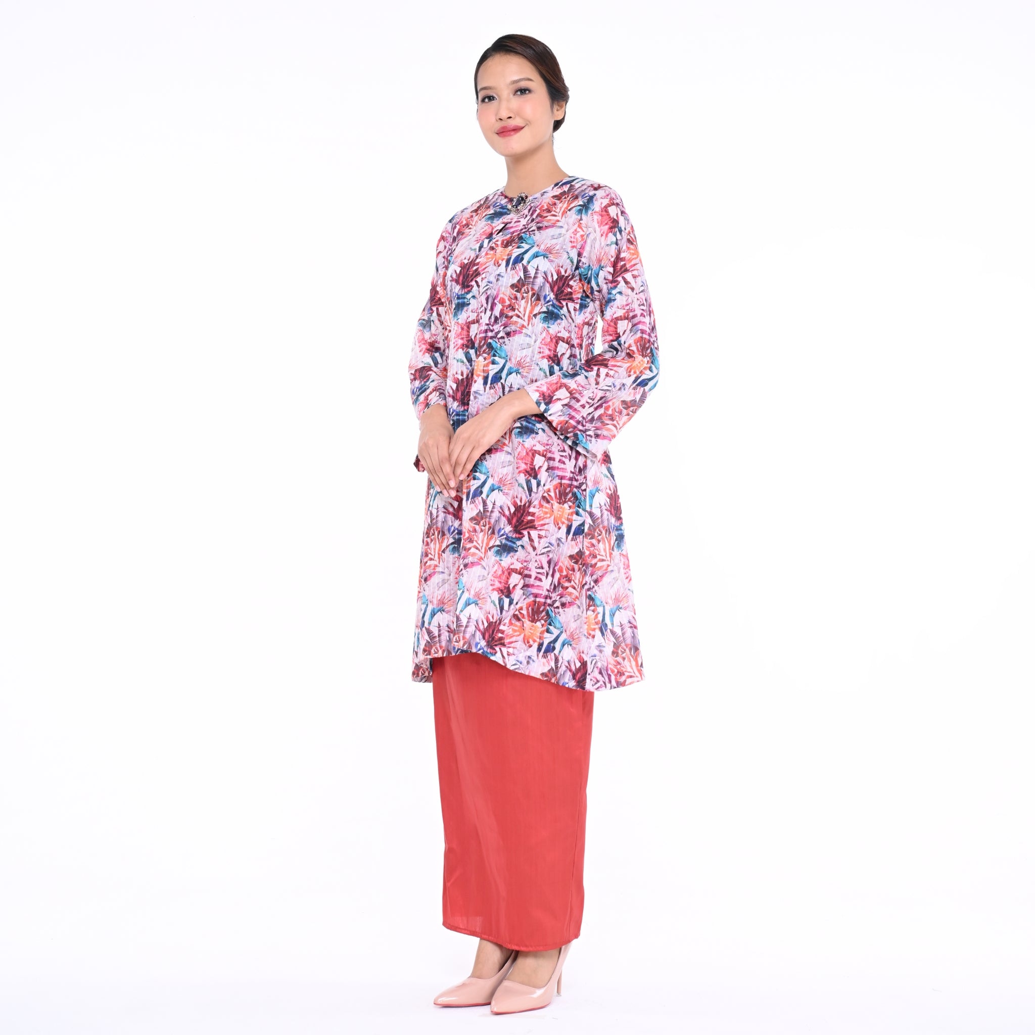 Baju Kurung Moden Che Kiah Wildflower Brown
