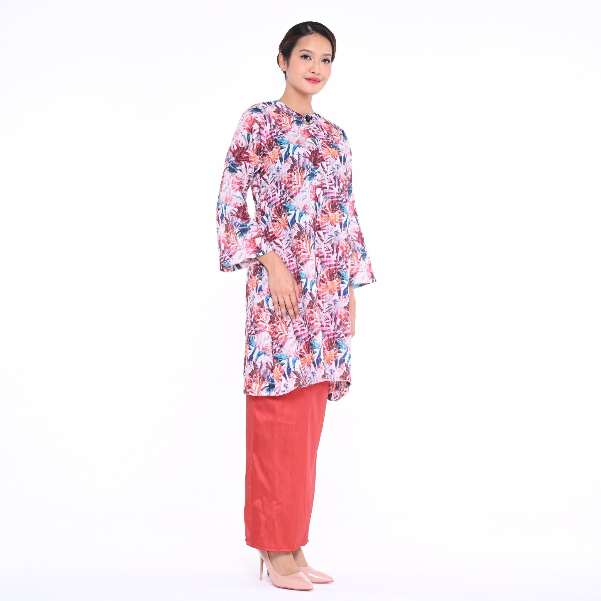 Baju Kurung Moden Che Kiah Wildflower Brown