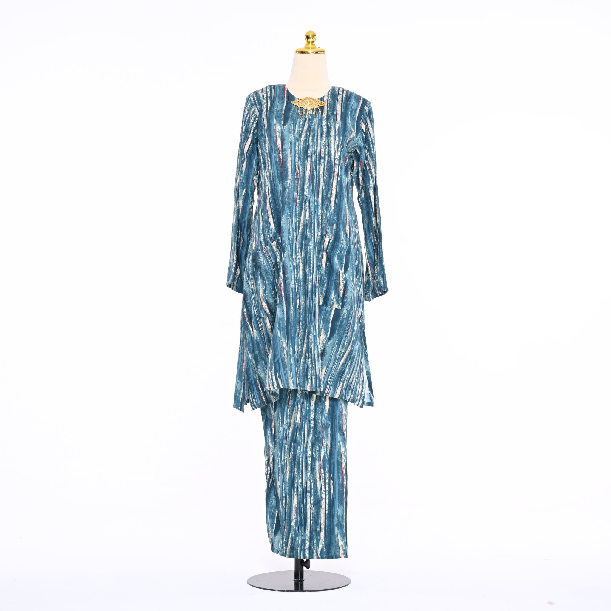 Baju kurung Moden Alina Line Green