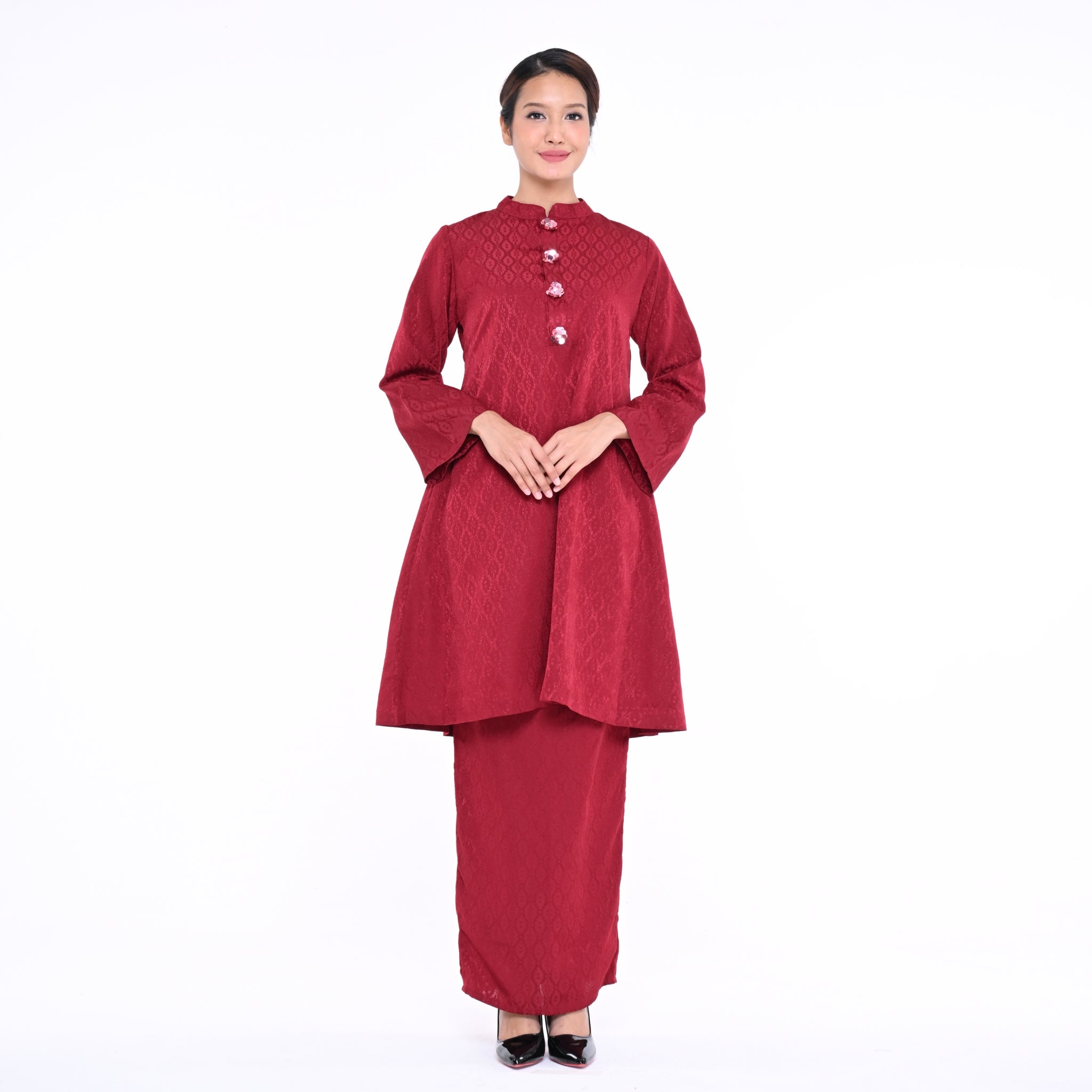 Baju Kurung CM Plain Maroon