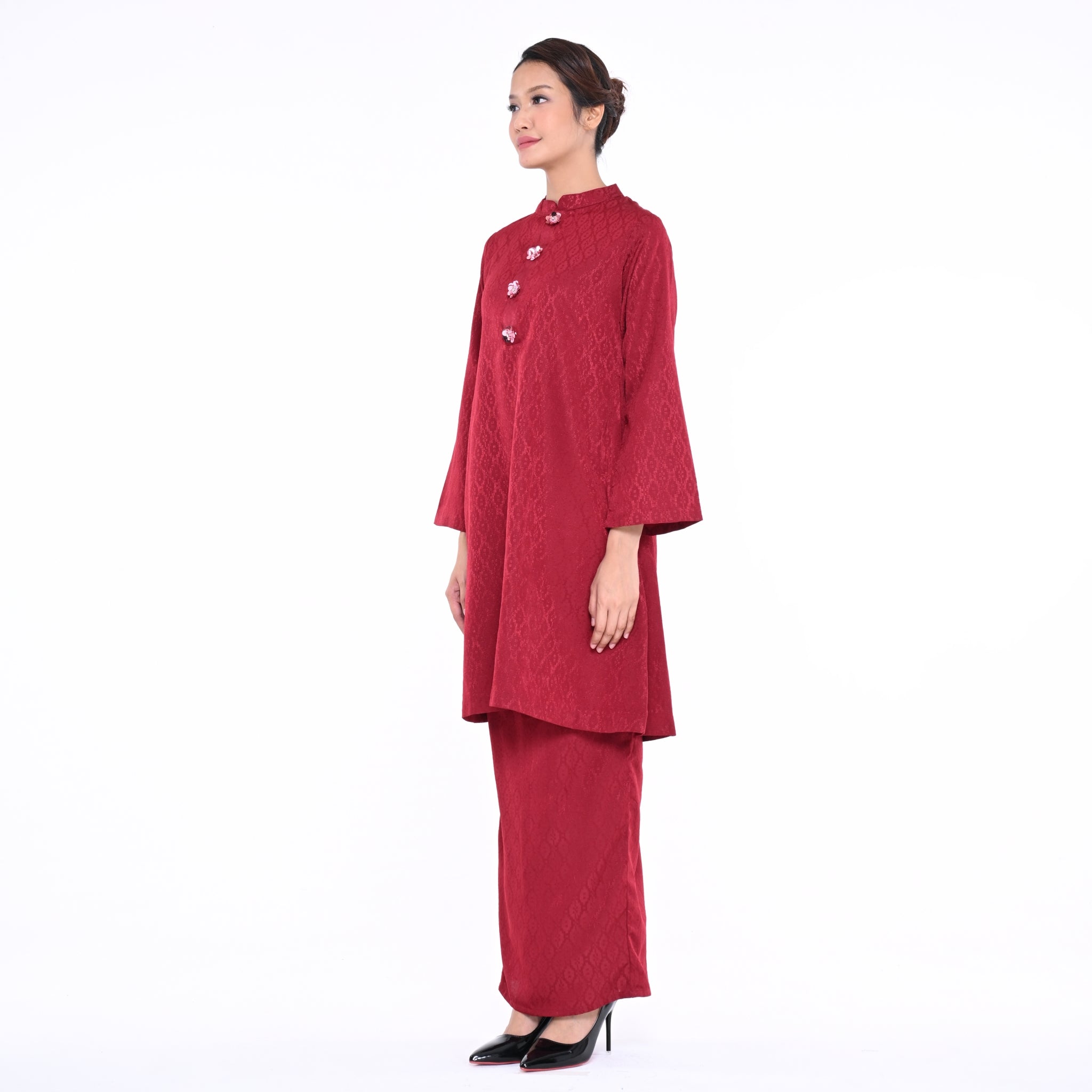 Baju Kurung CM Plain Maroon