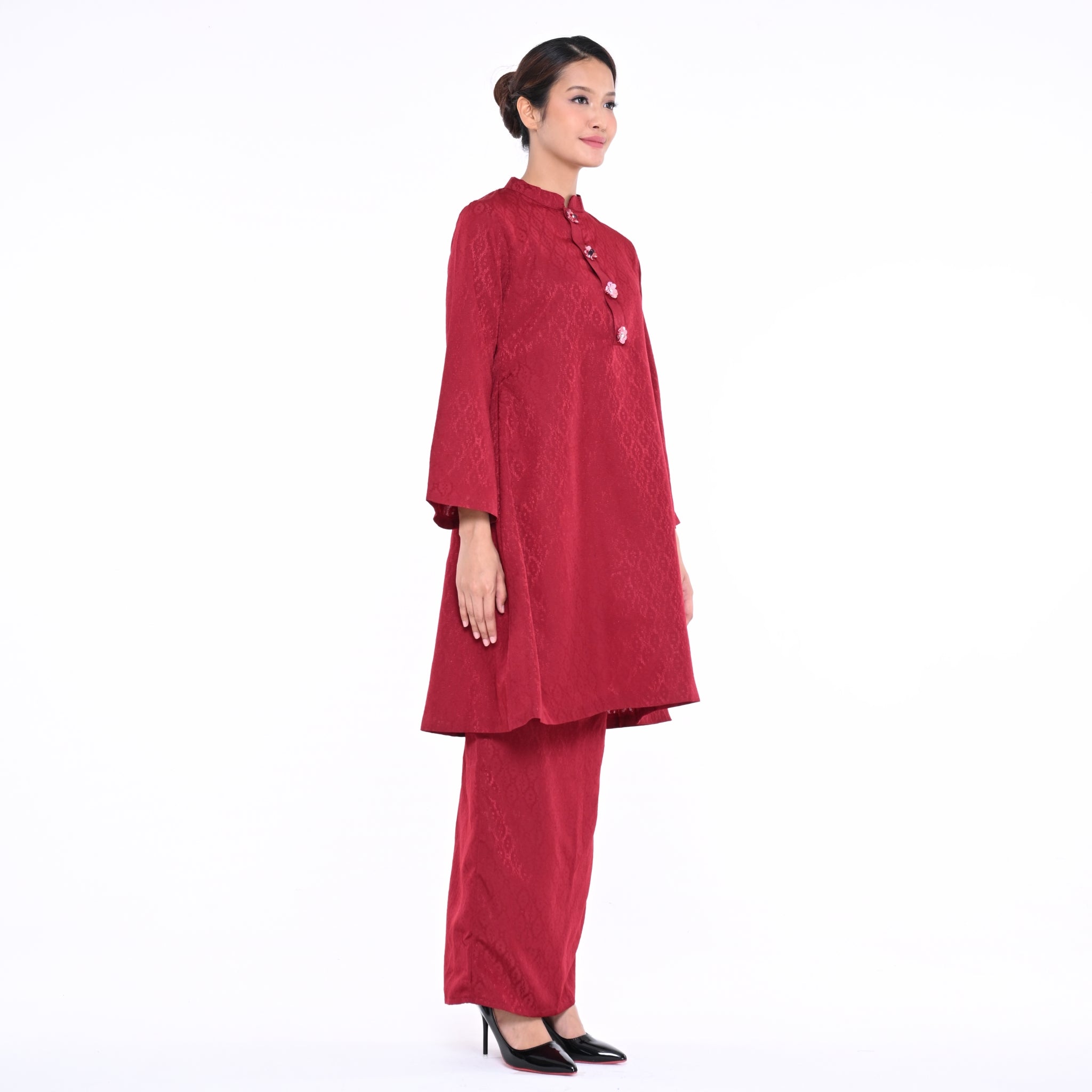 Baju Kurung CM Plain Maroon