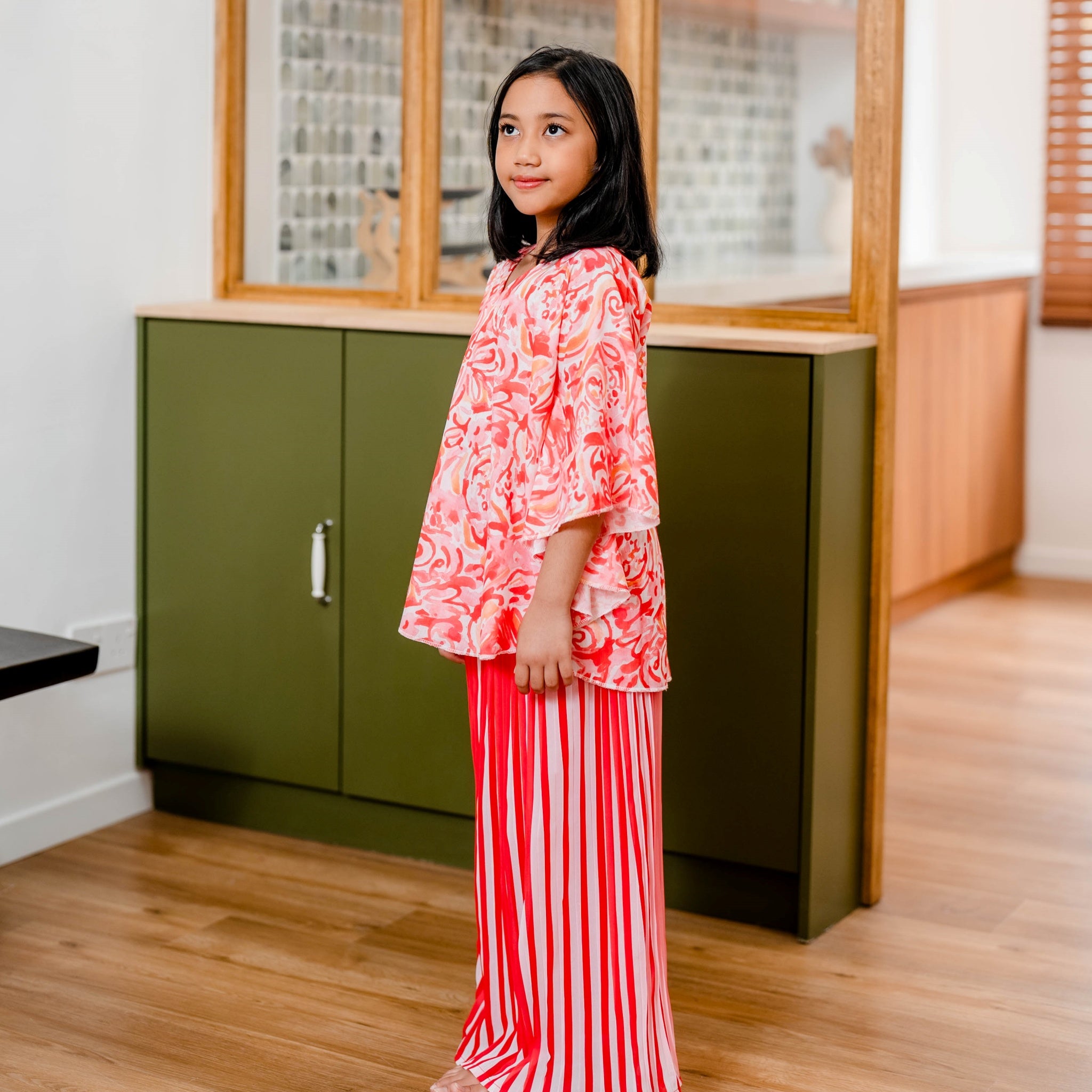 Nona Orange Stripes - Girls