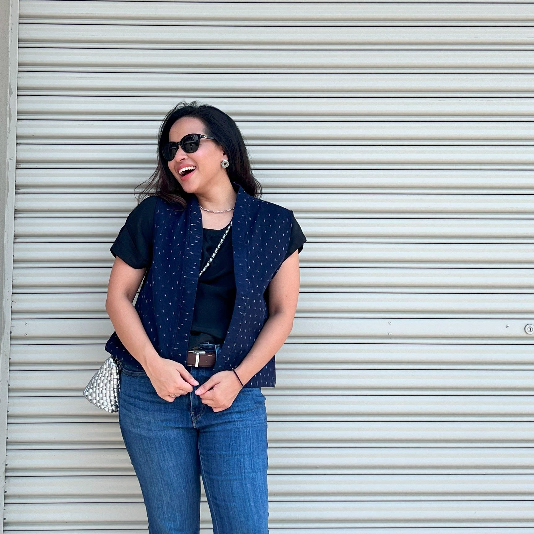 Tenun Vest - Denim Blue