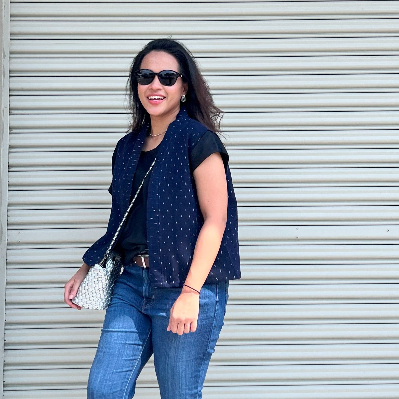 Tenun Vest - Denim Blue