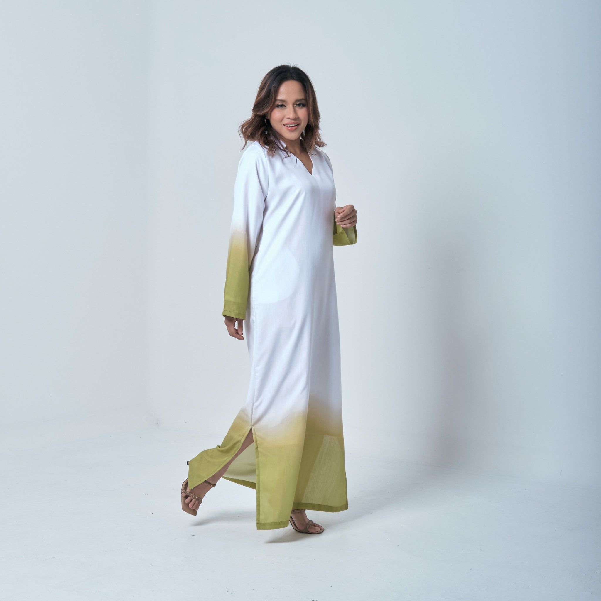 Ombre Jubah in Green
