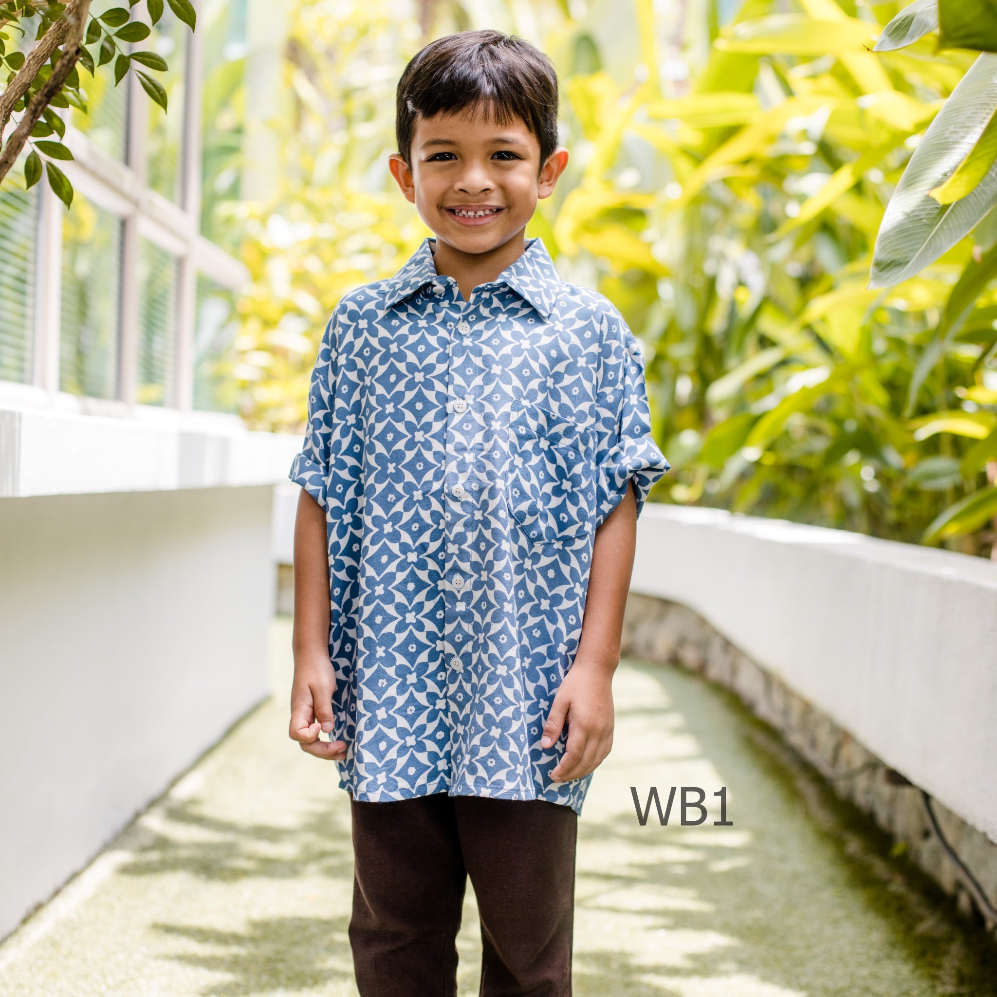 Boy's Batik PKL - White Blue