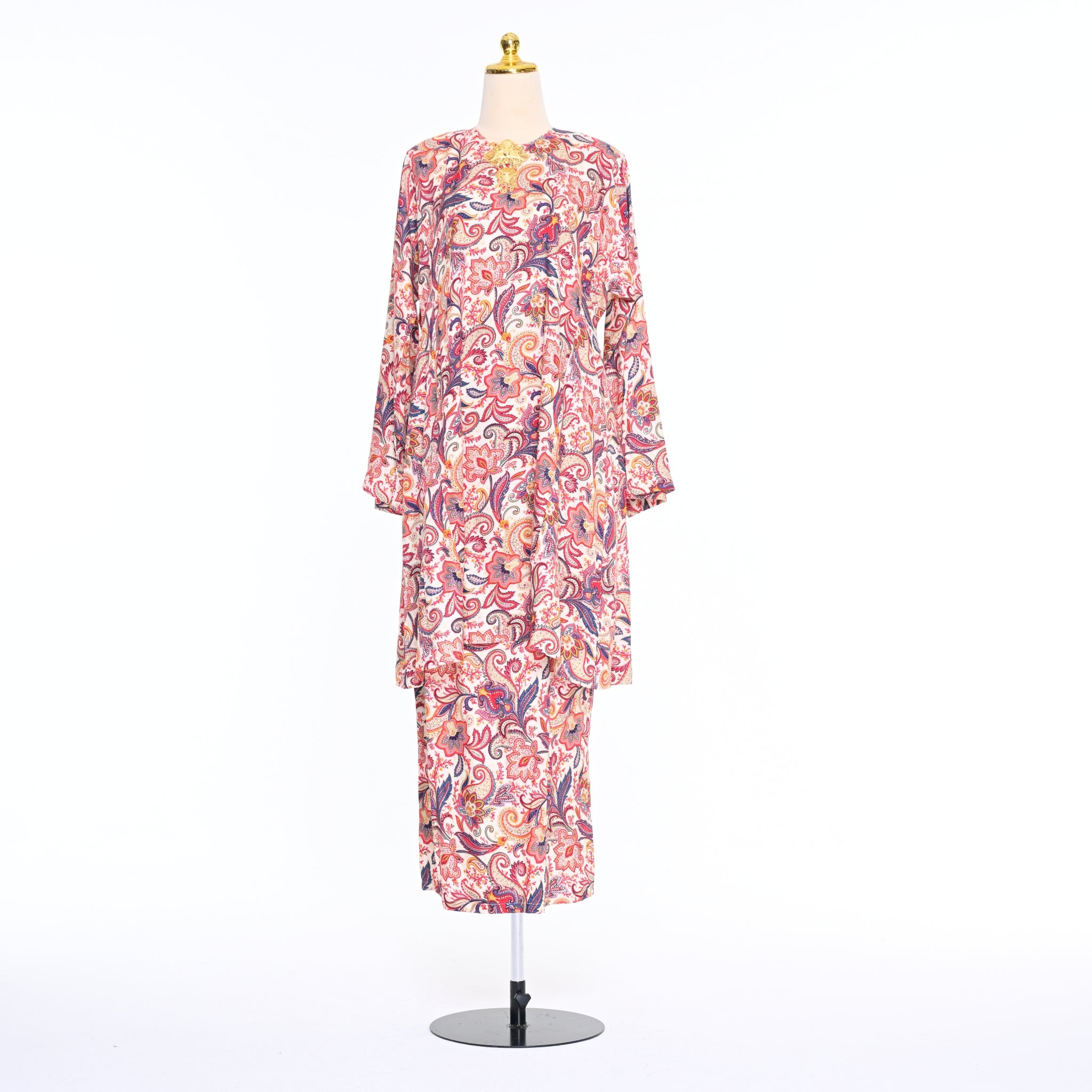 Baju Kurung Gelombang Paisley Red