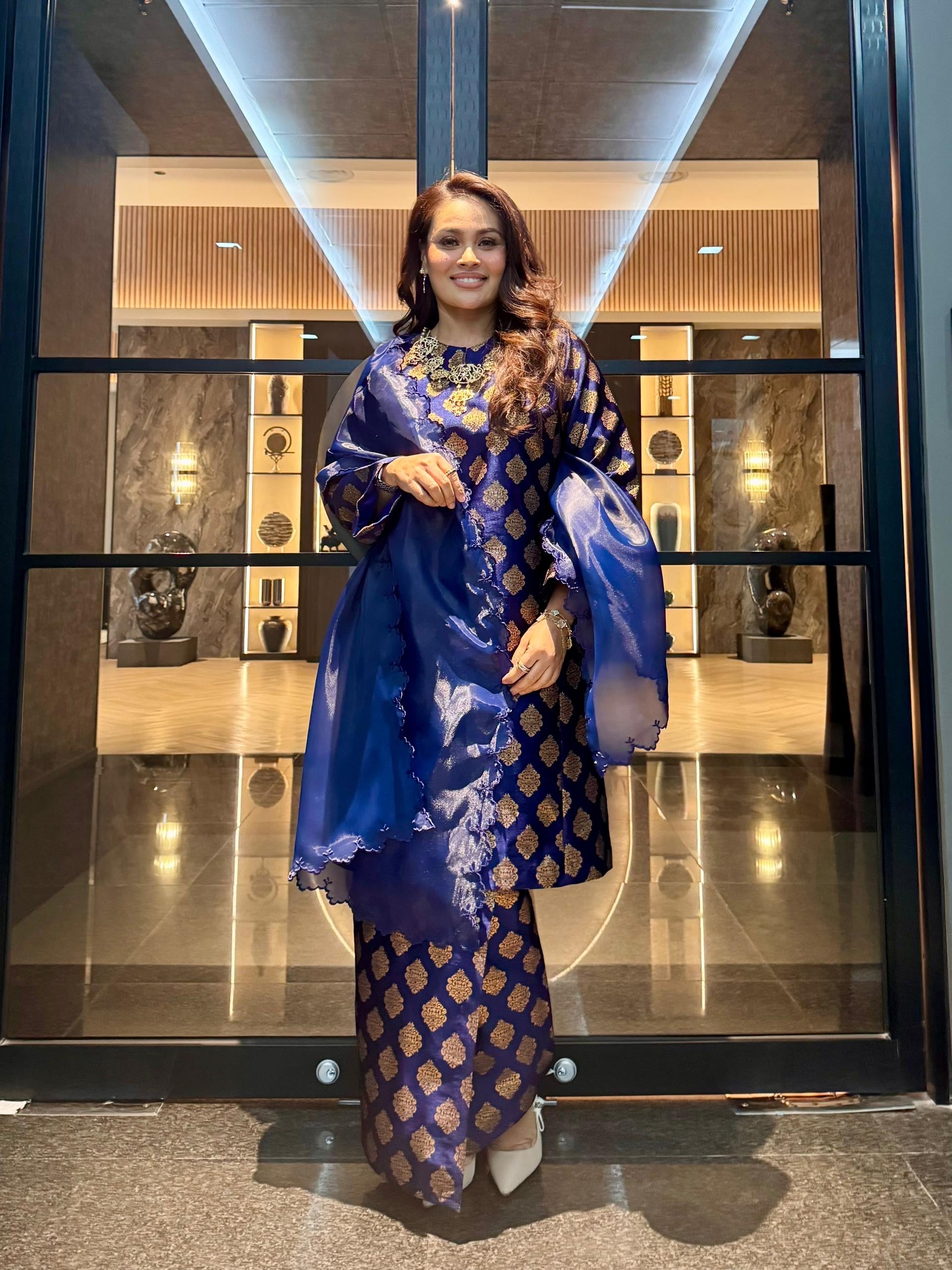 Baju Kurung Anggerik Tabur Blue