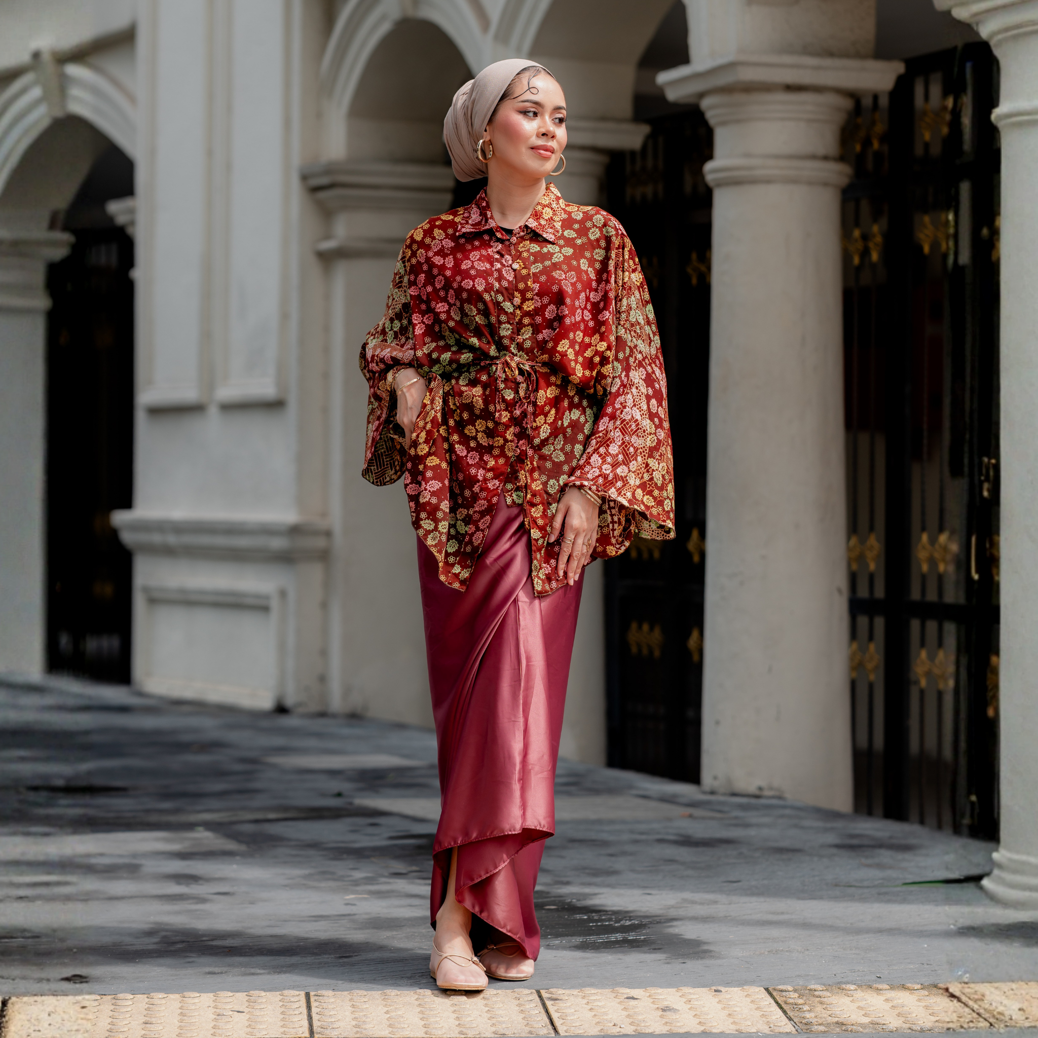 Pelangi Viscose Butterfly Top - Brown