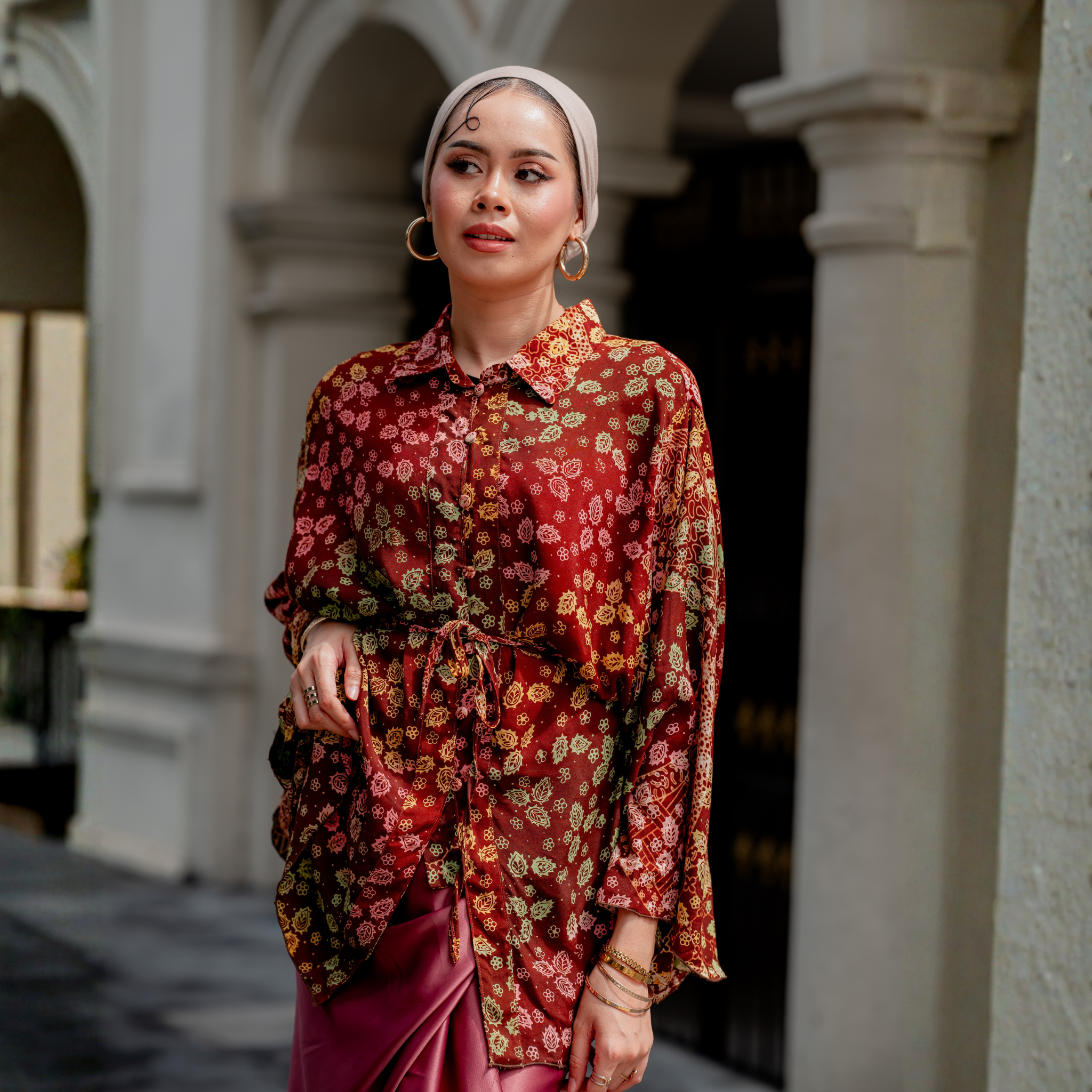 Pelangi Viscose Butterfly Top - Brown