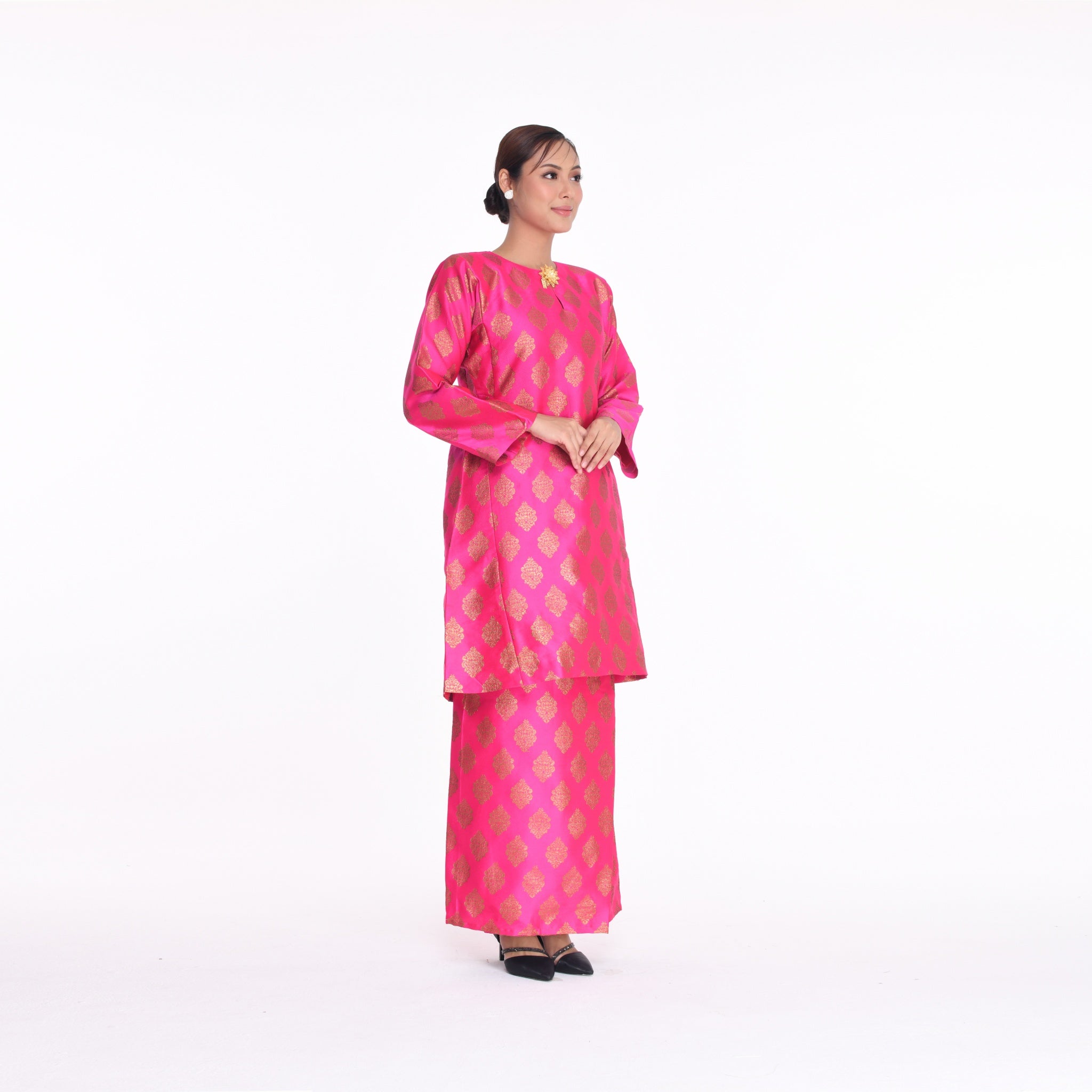 Pink Brocade Baju Kurung Melati Brocade - Pink – POYA