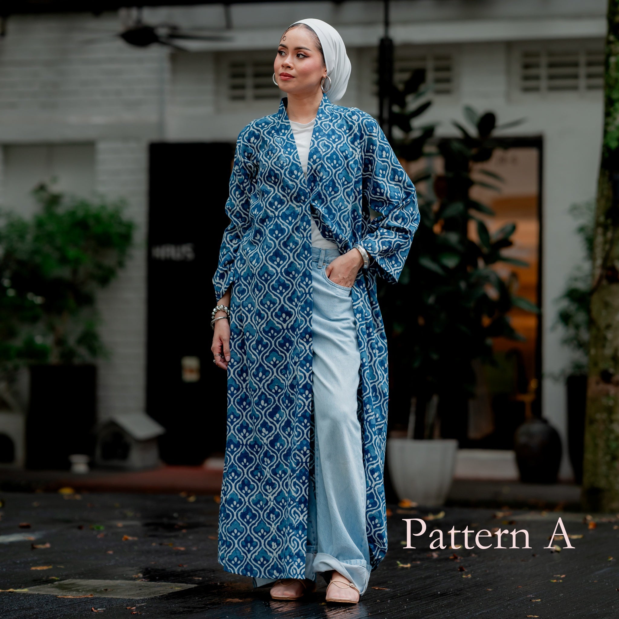 Indigo Batik Long Cardigan