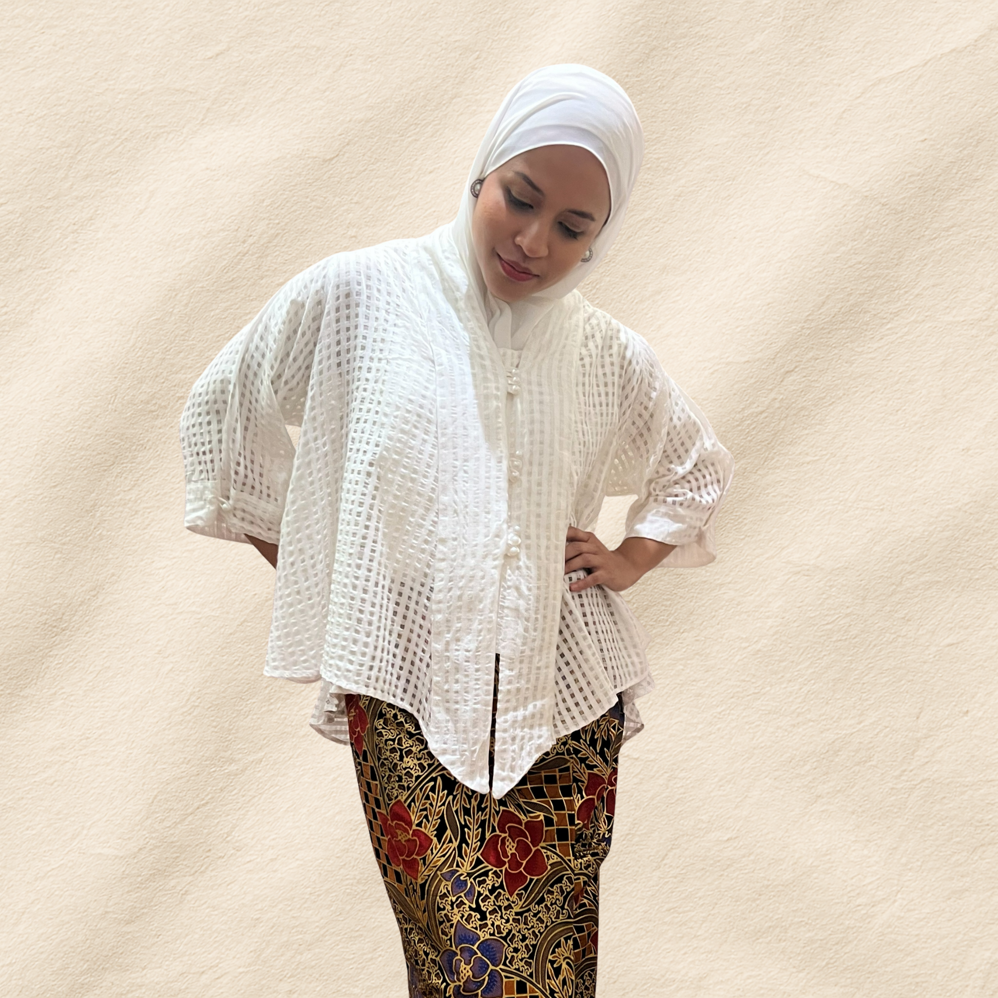 Kayya Short Kebaya Top - White