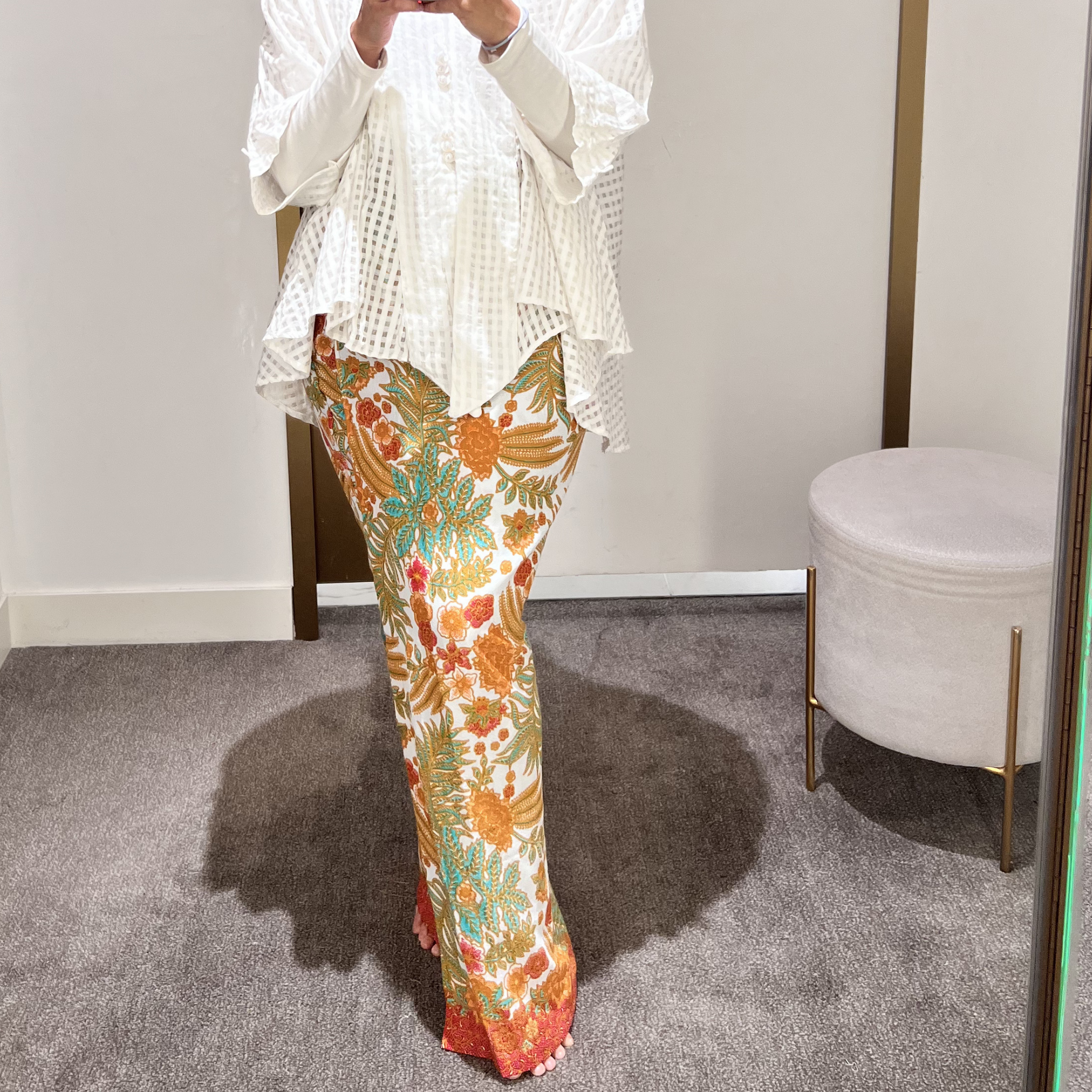 Batik Skirt D3 - White