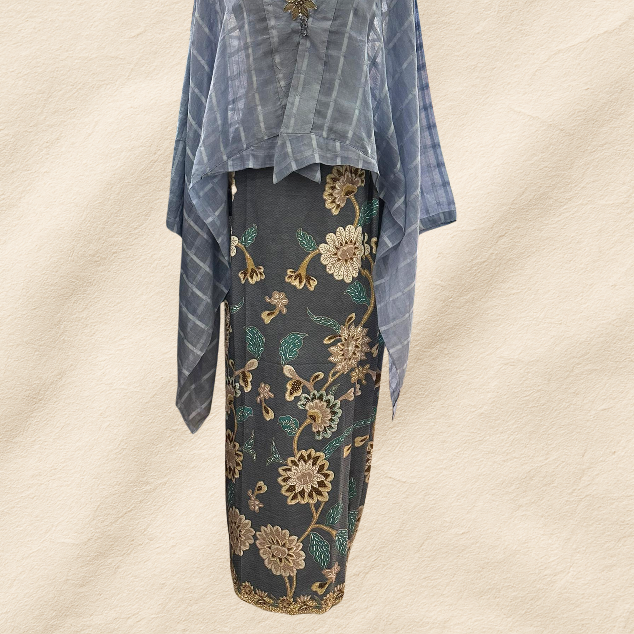 Batik Skirt D6 - Blue