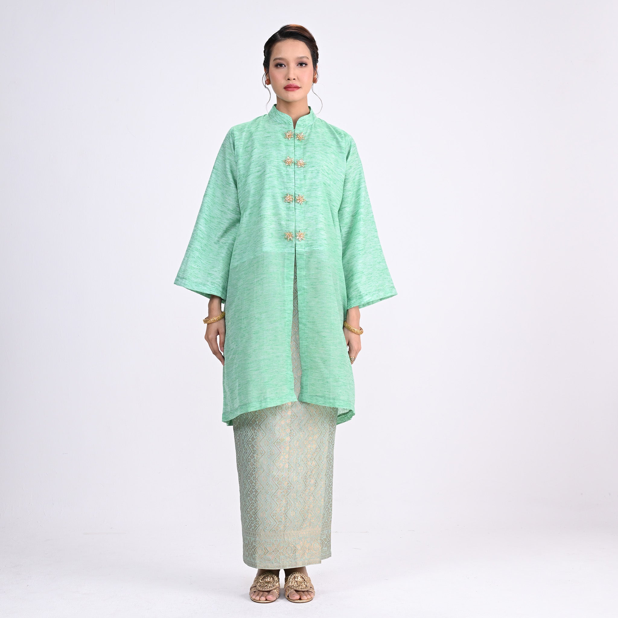 Kebaya Riau Polos Songket Green