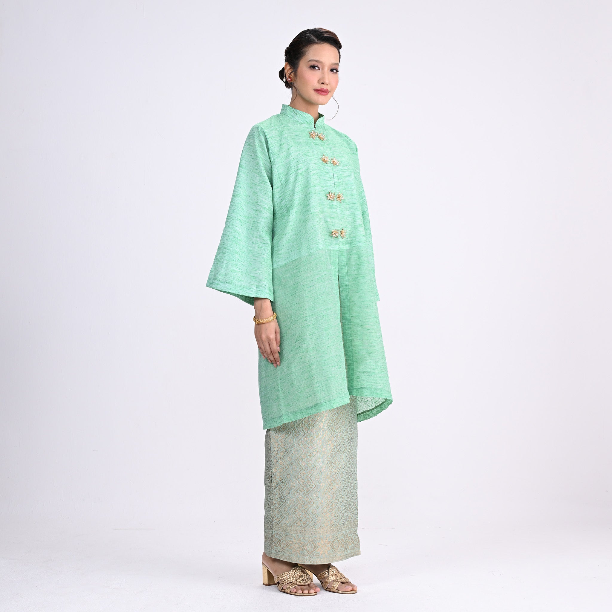 Kebaya Riau Polos Songket Green