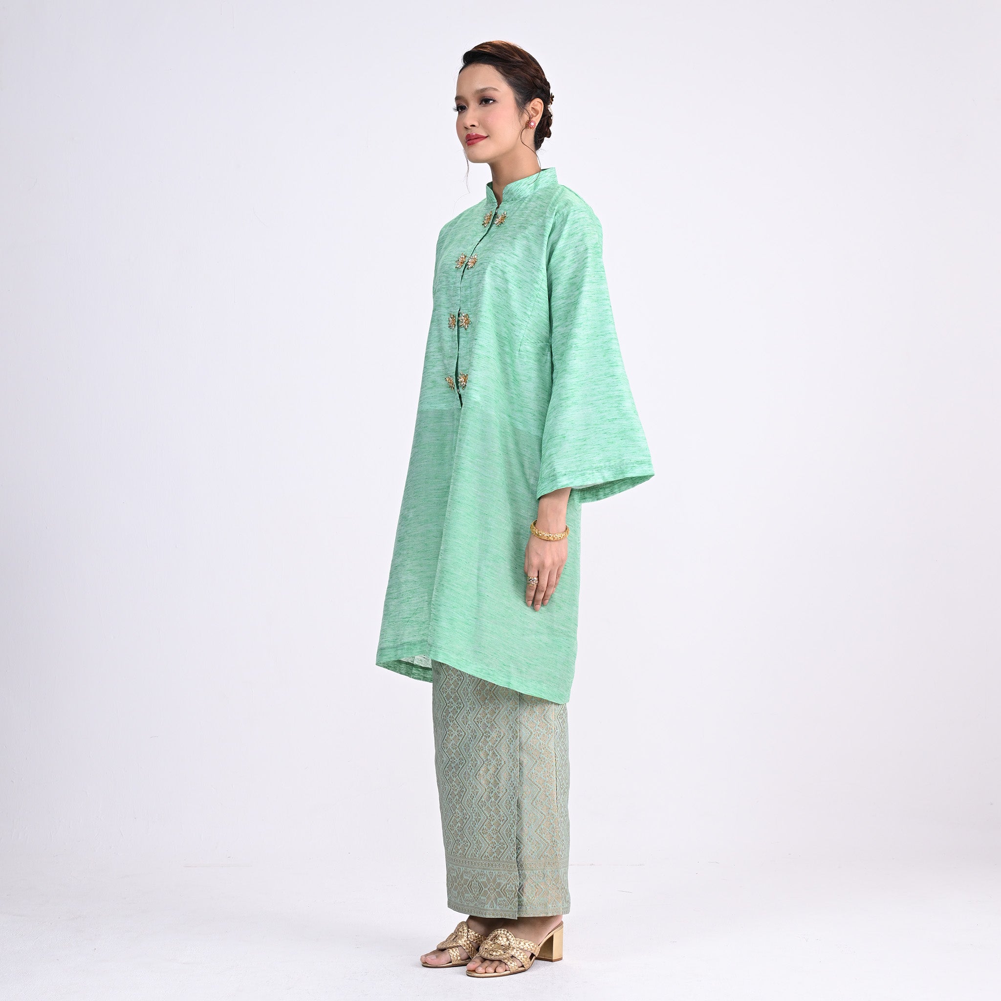 Kebaya Riau Polos Songket Green