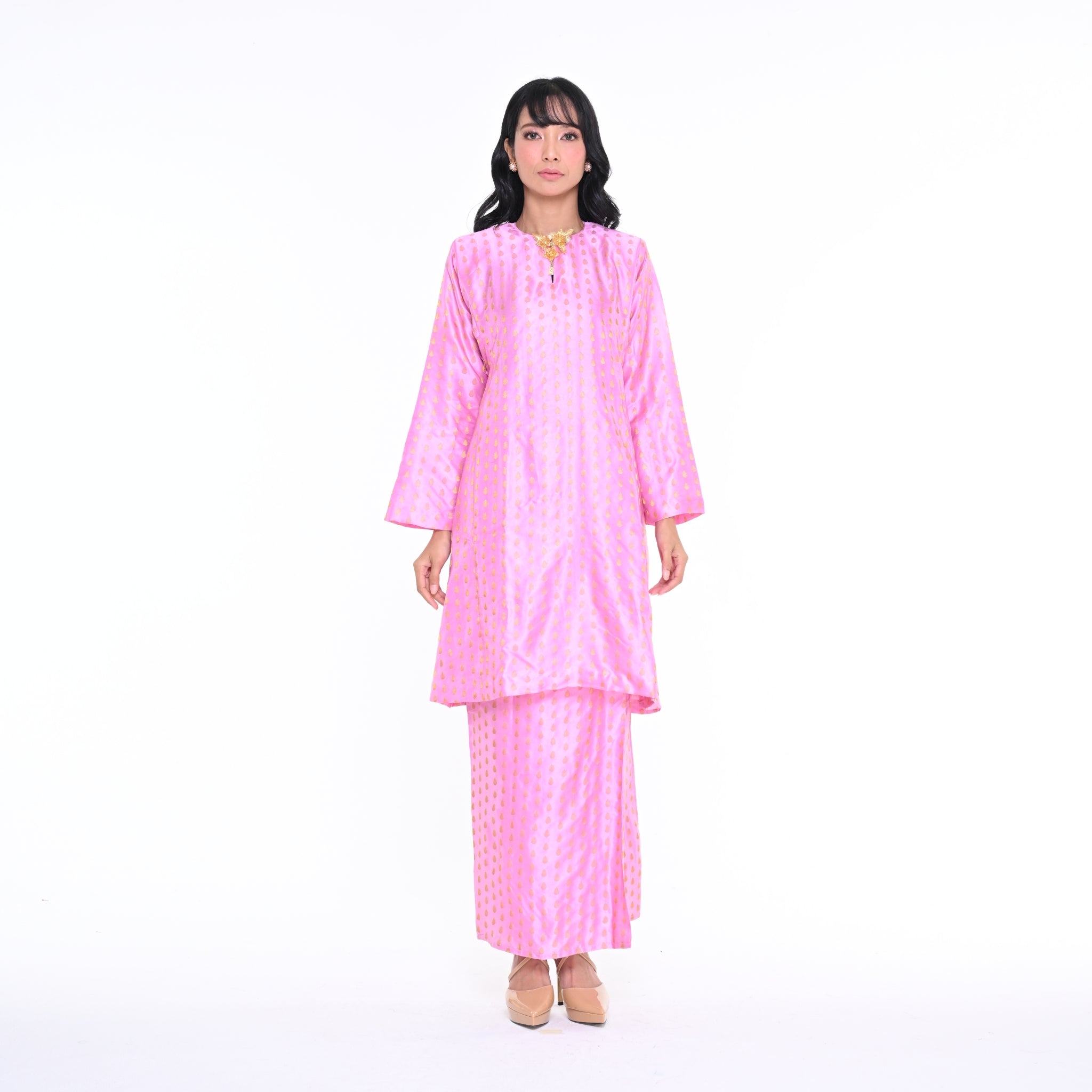 Baju Kurung Gelombang Gita Pink