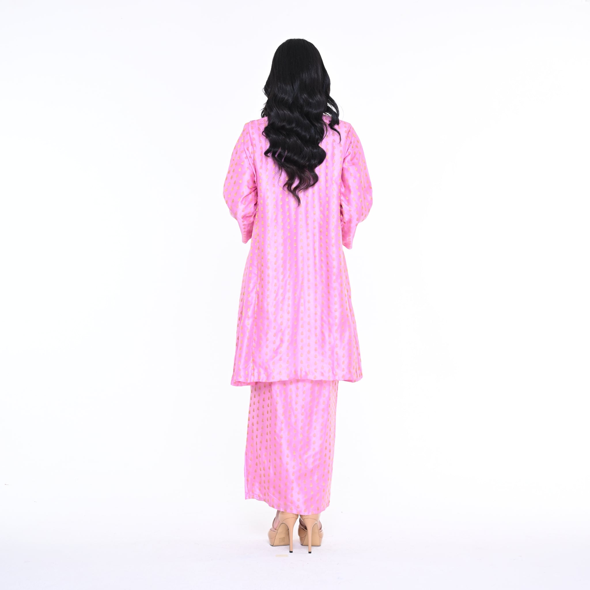 Baju Kurung Gelombang Gita Pink