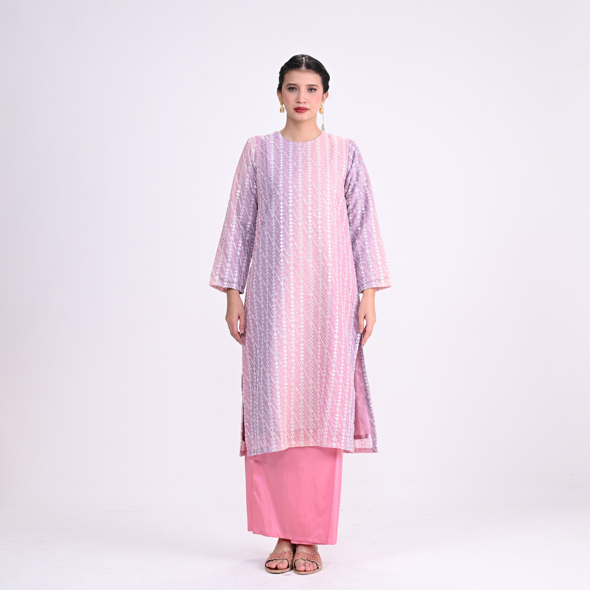 Baju Kurung Moden Srikandi Dwi Pink