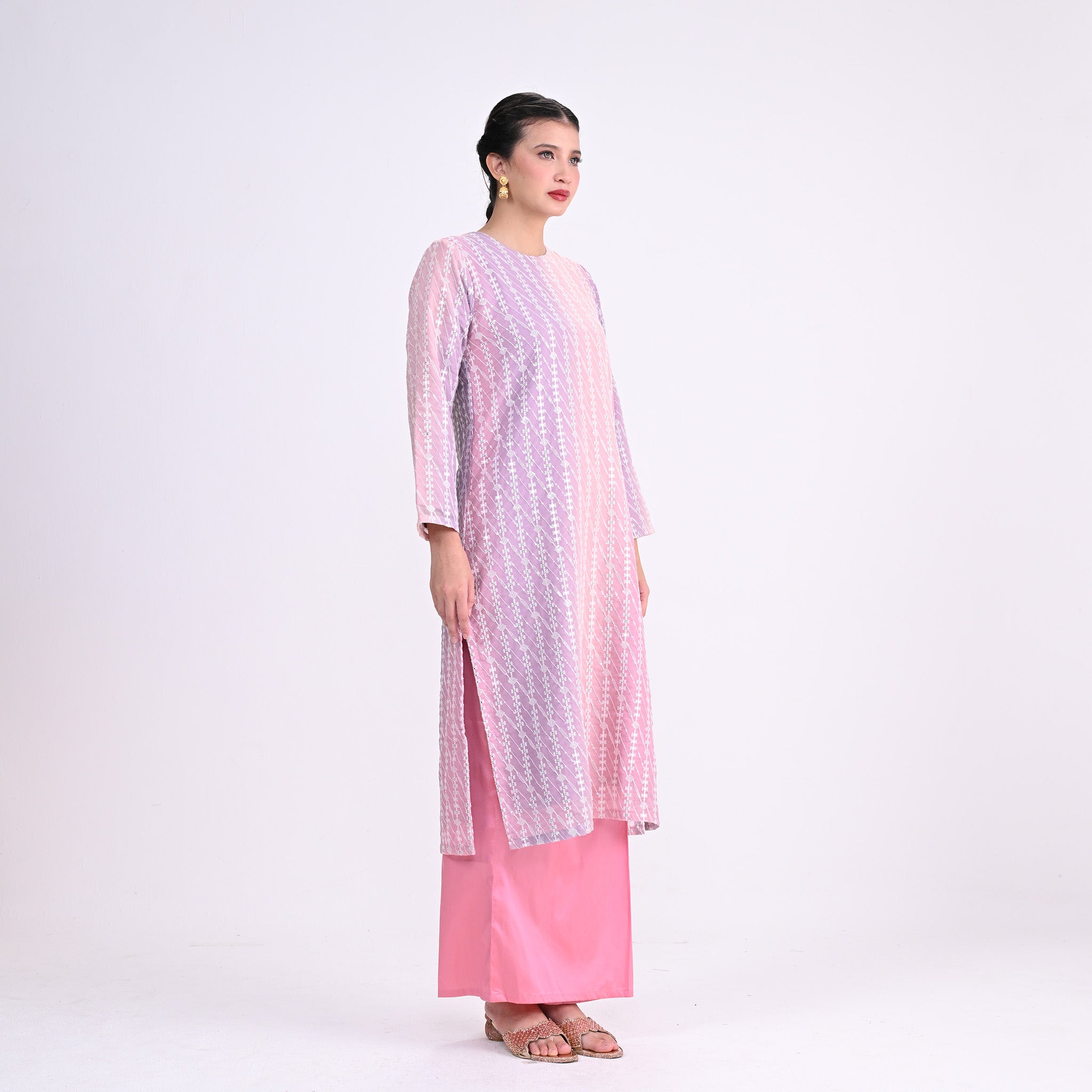 Baju Kurung Moden Srikandi Dwi Pink