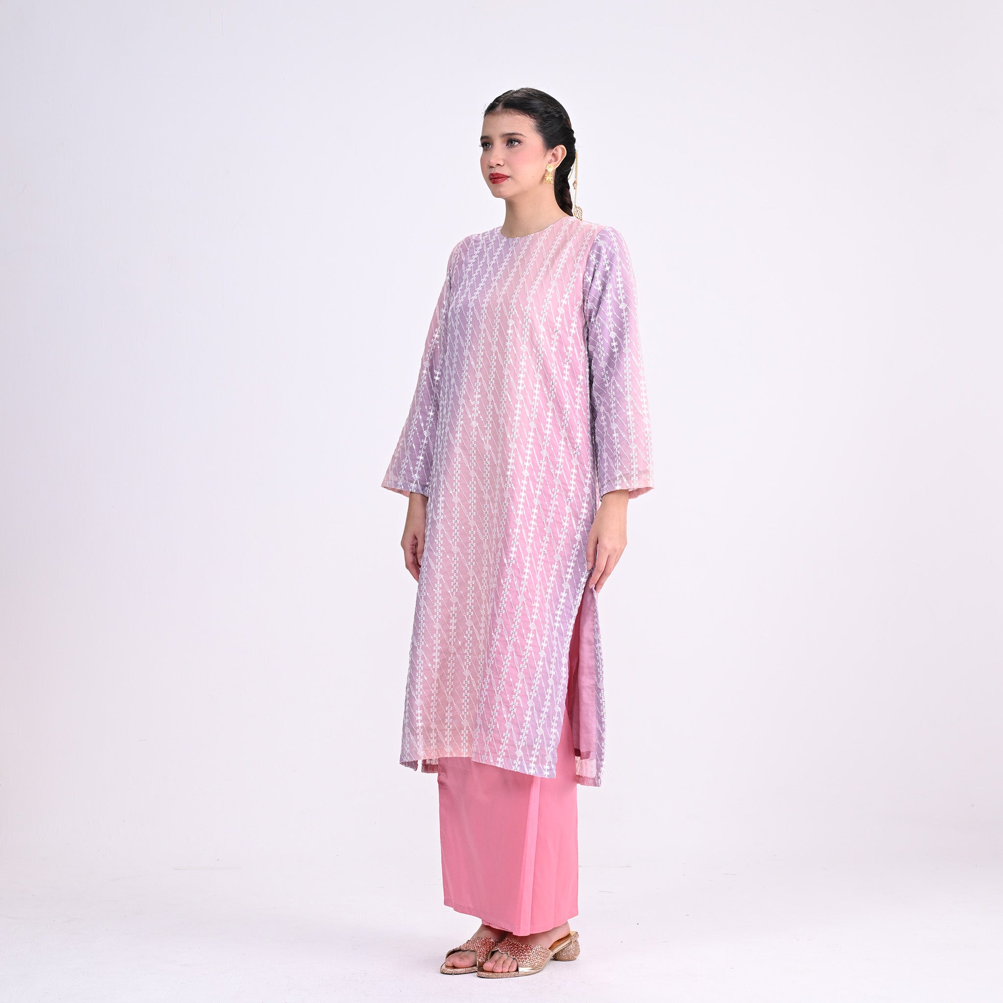 Baju Kurung Moden Srikandi Dwi Pink