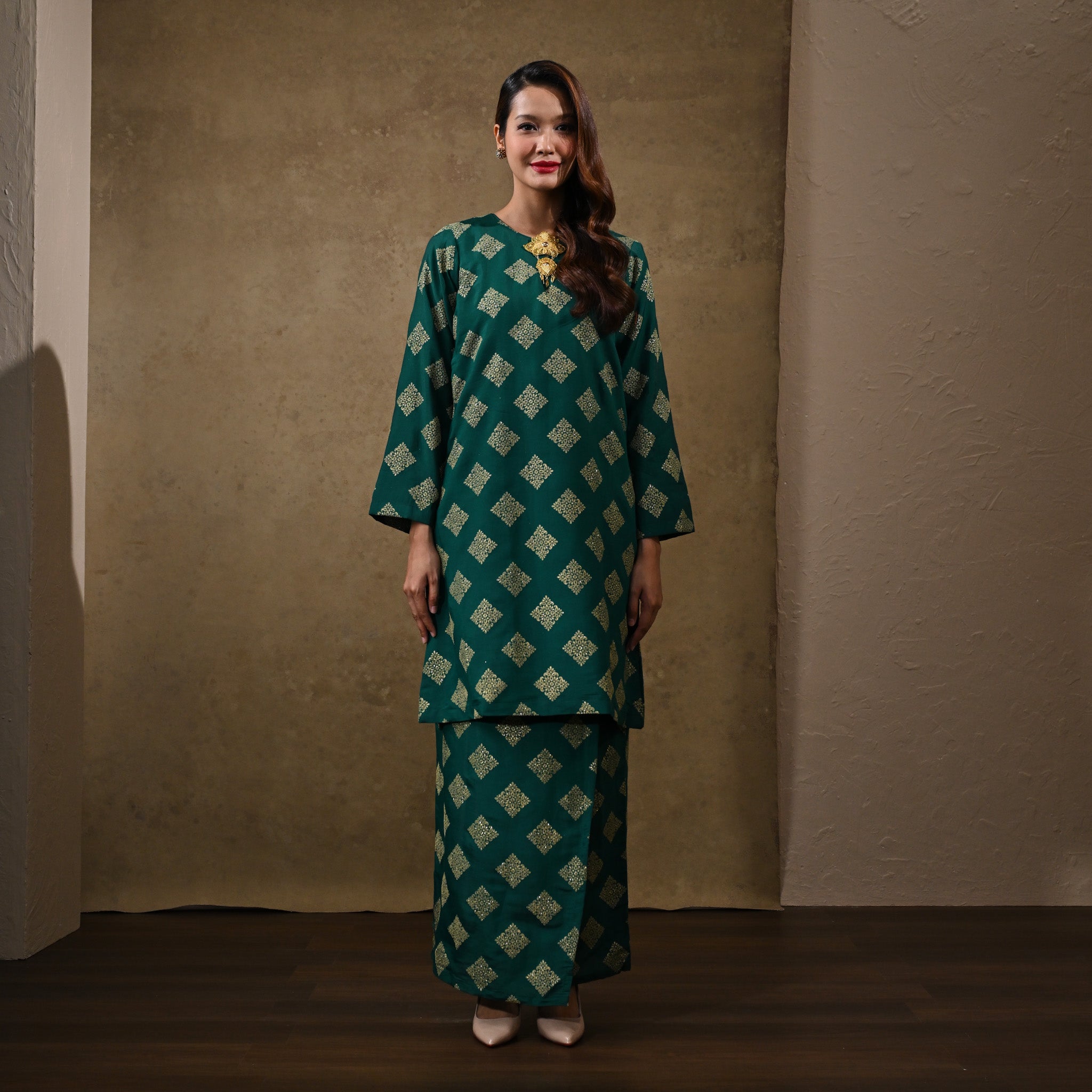 Baju Kurung Moden Petra Diamond Emerald Green