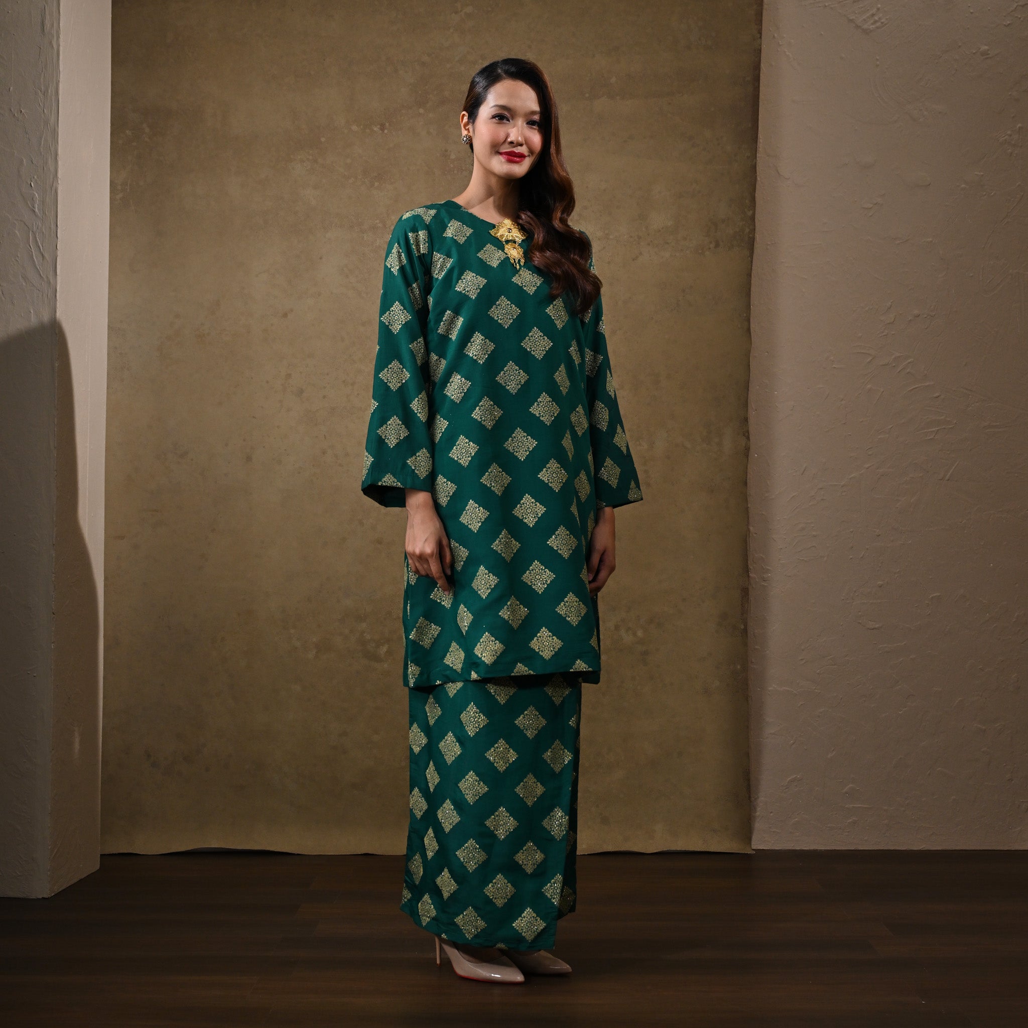 Baju Kurung Moden Petra Diamond Emerald Green