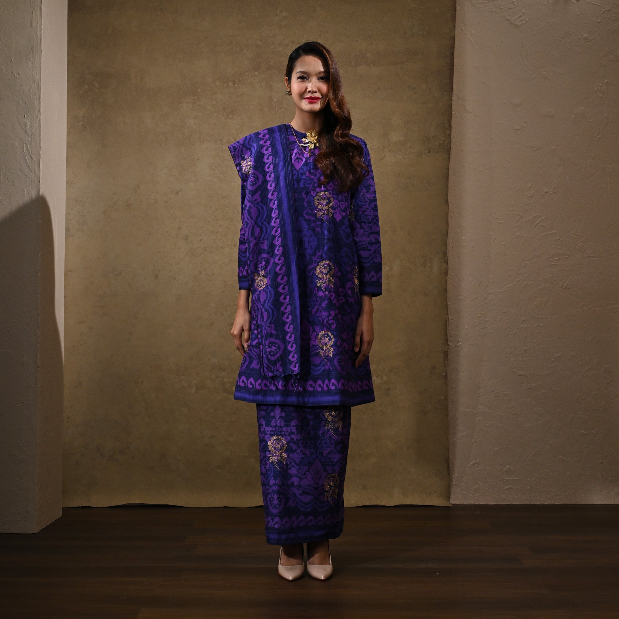 Baju Kurung Pua Mawar Purple