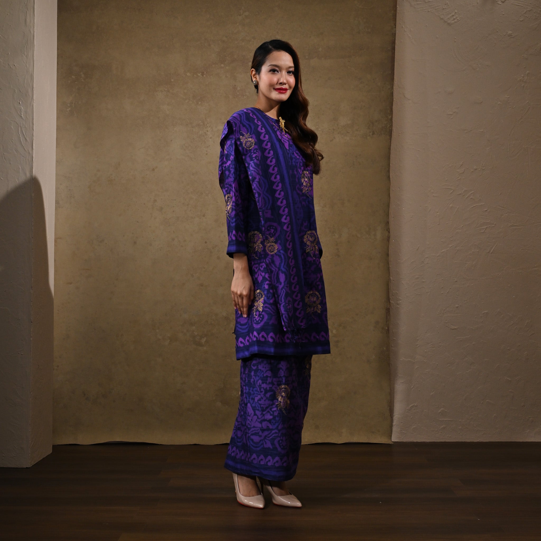 Baju Kurung Pua Mawar Purple