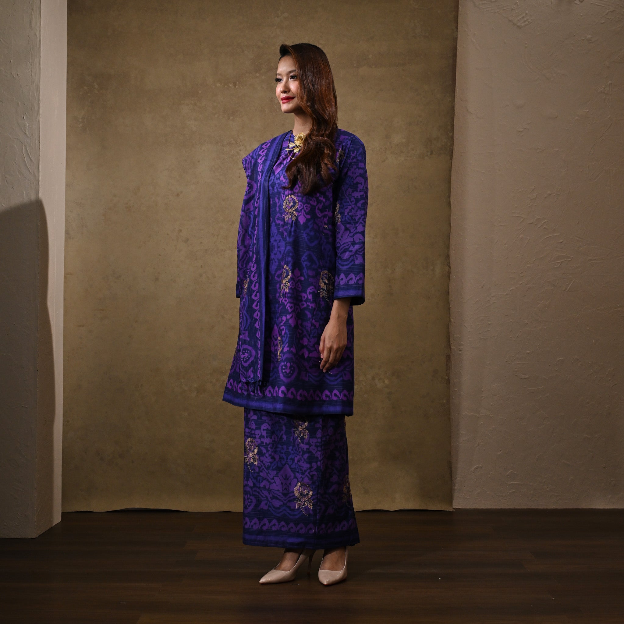 Baju Kurung Pua Mawar Purple