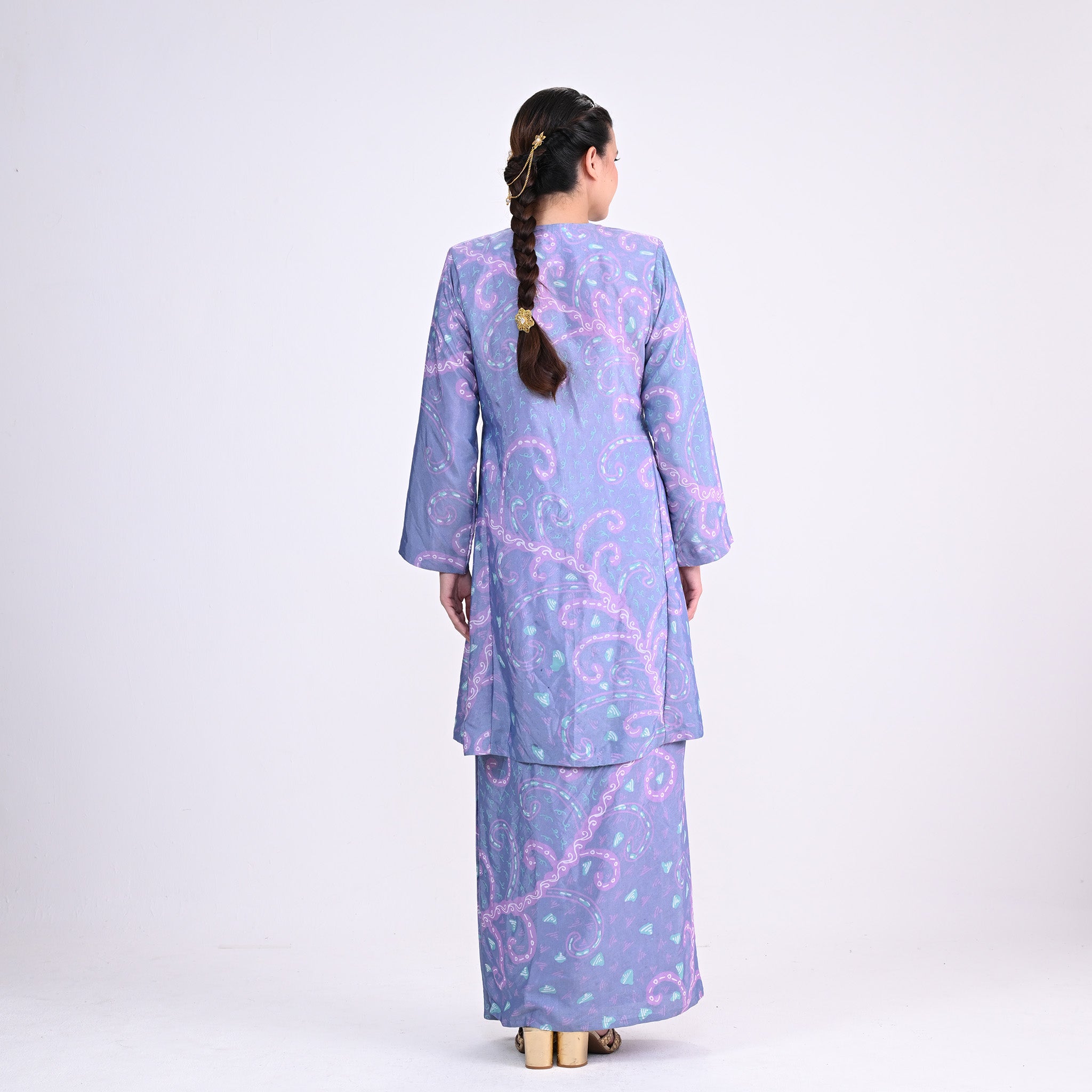 Baju Kurung Batik LZ Lilac