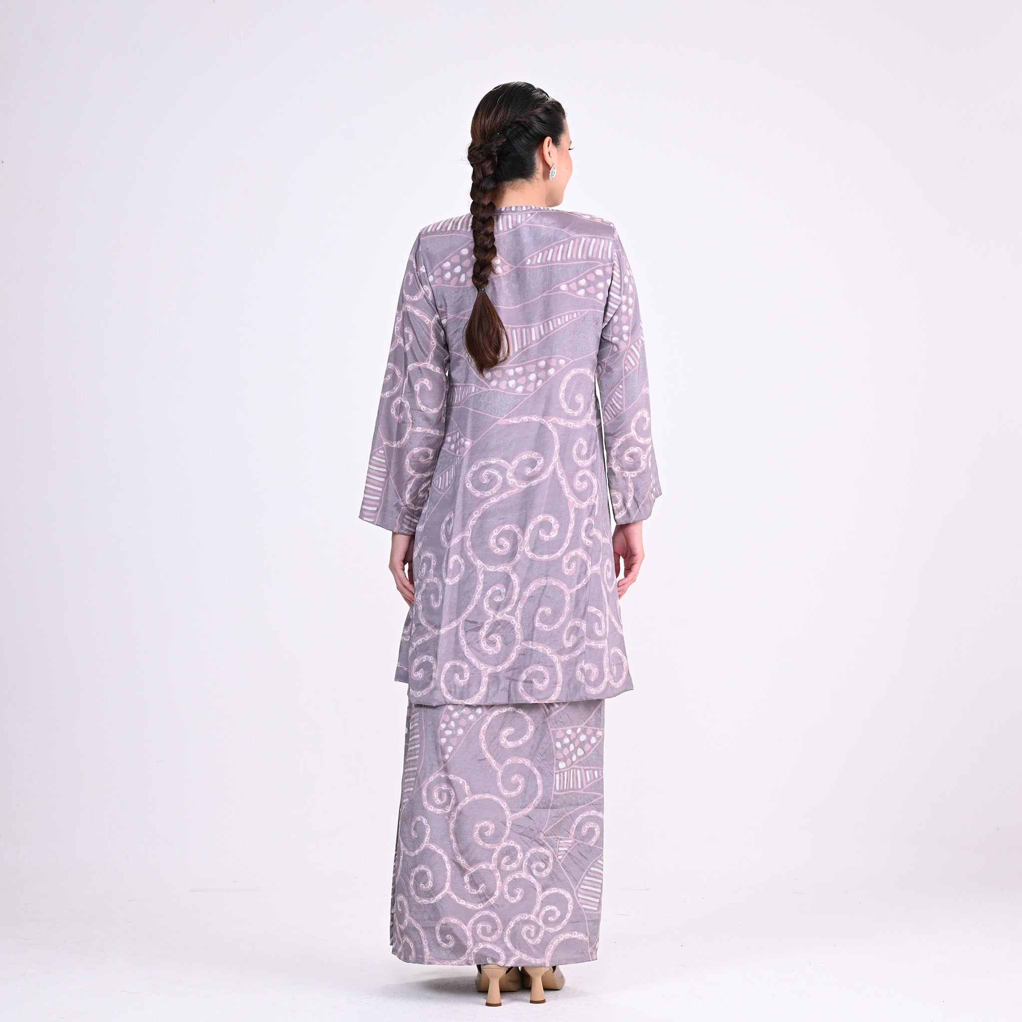 Baju Kurung Batik Lz Grey