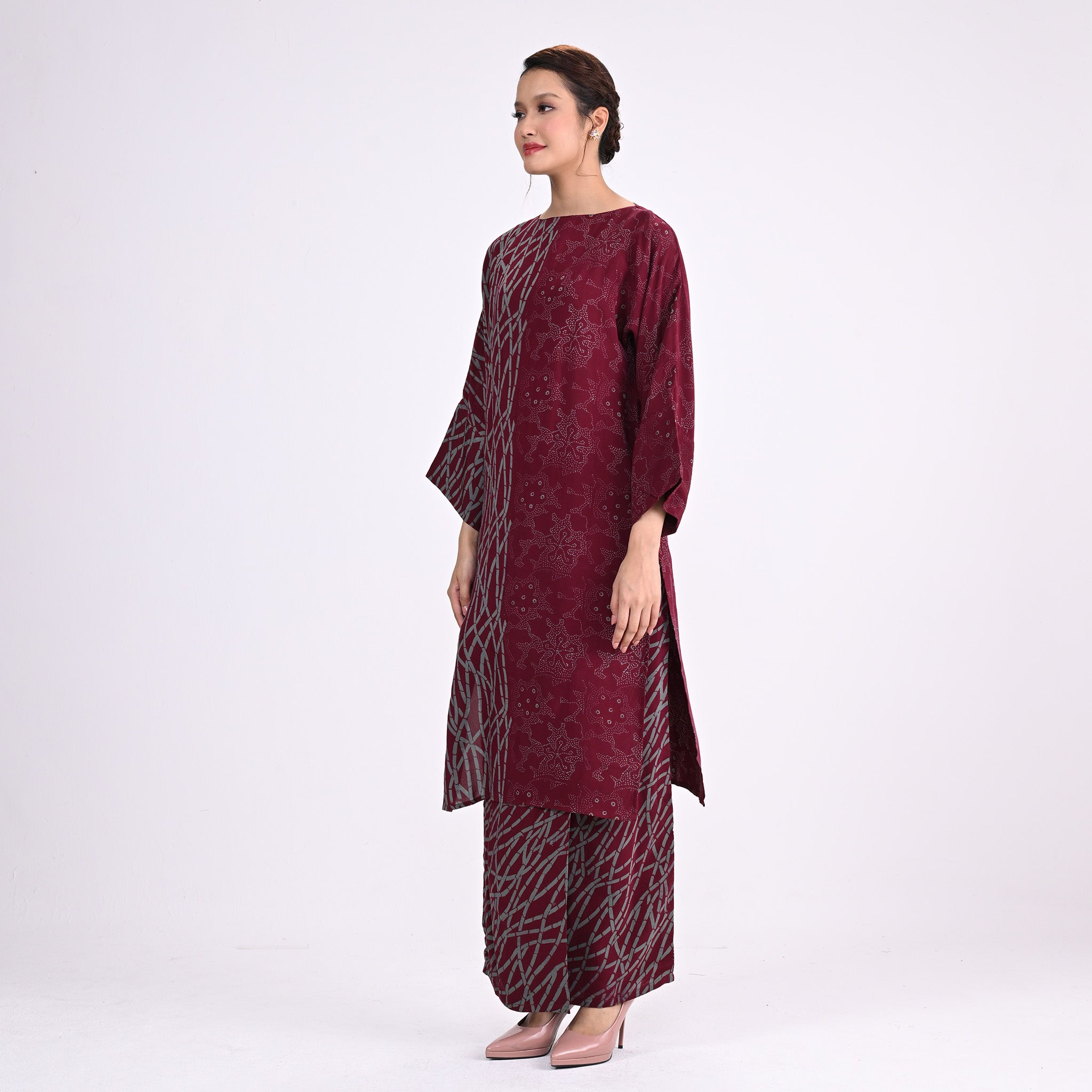 BKM Batik LZ Burgundy Bamboo
