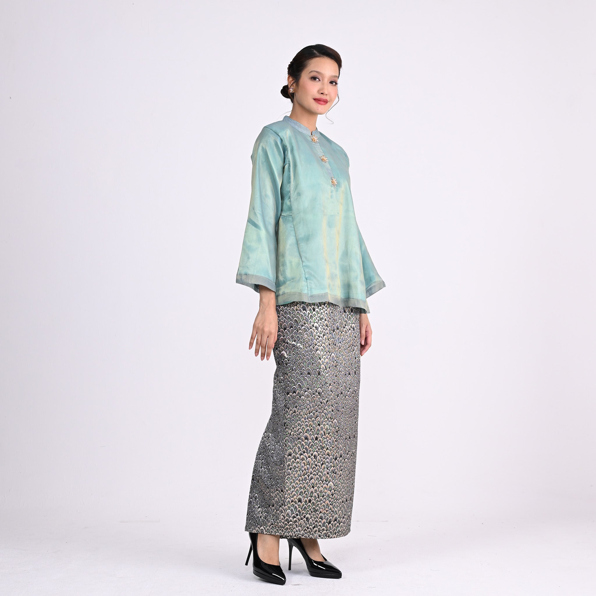 Baju Kedah CM Green Scallop