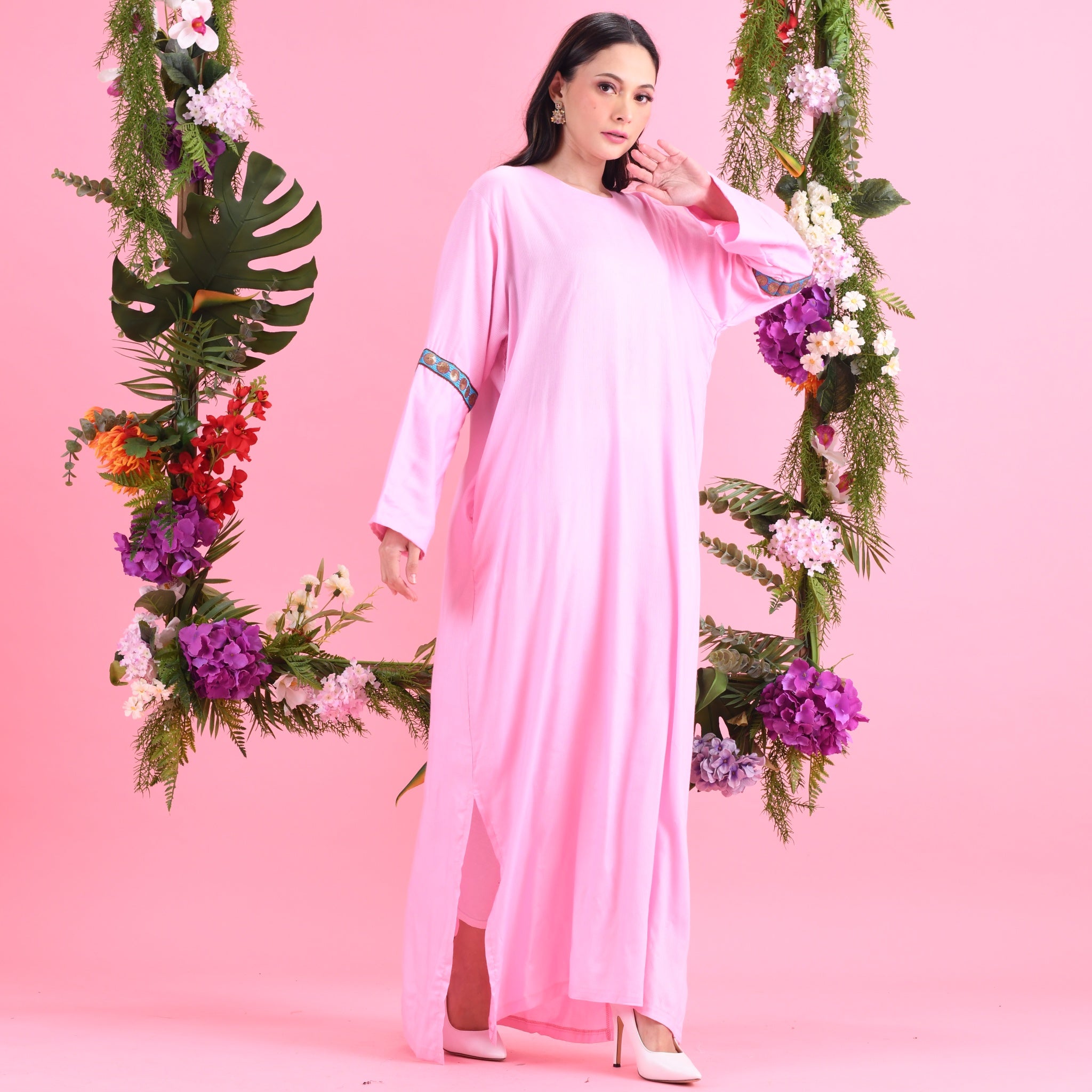 Shamara Basic Jubah II - Soft Pink