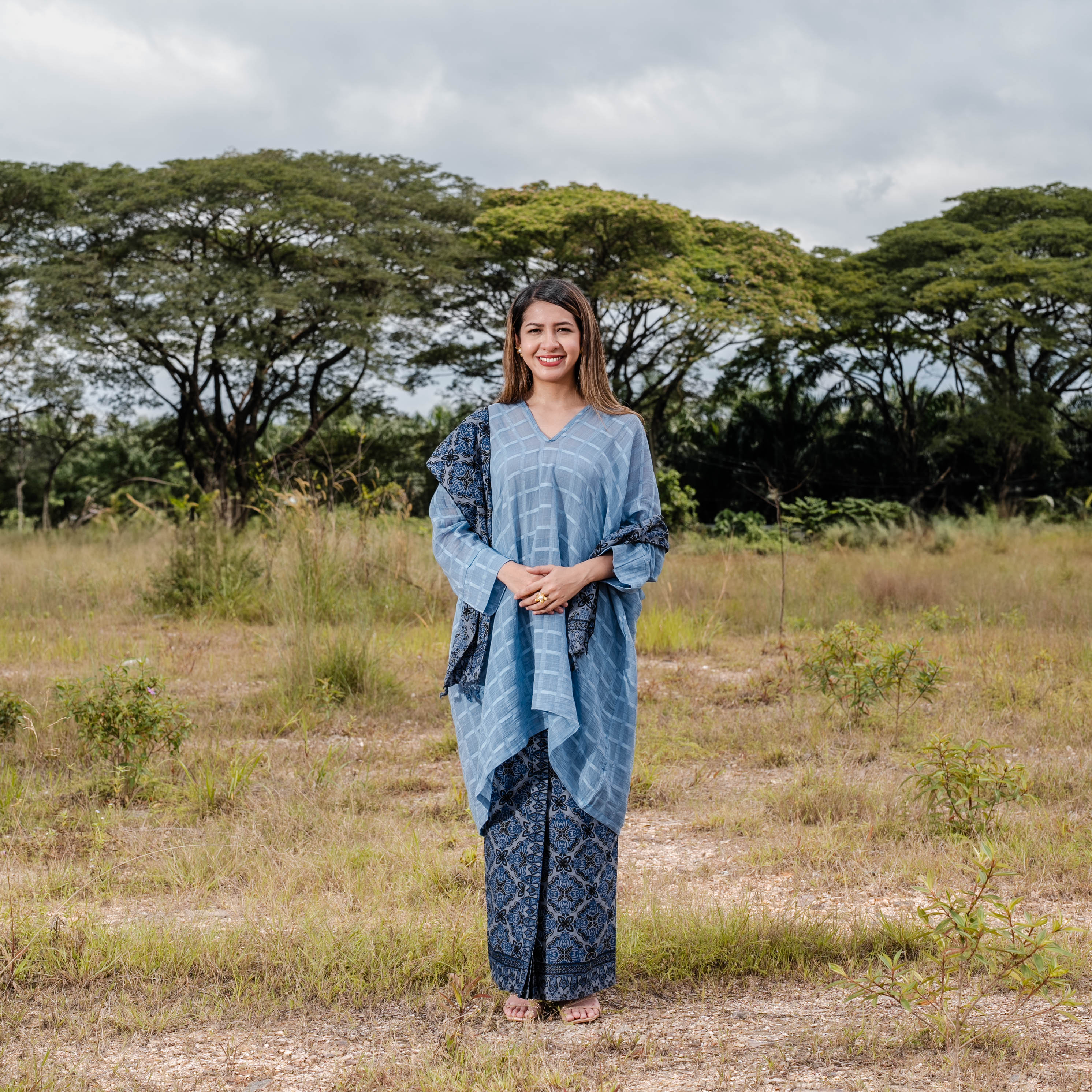 Kurung Tokko - Steel Blue (Top Only)