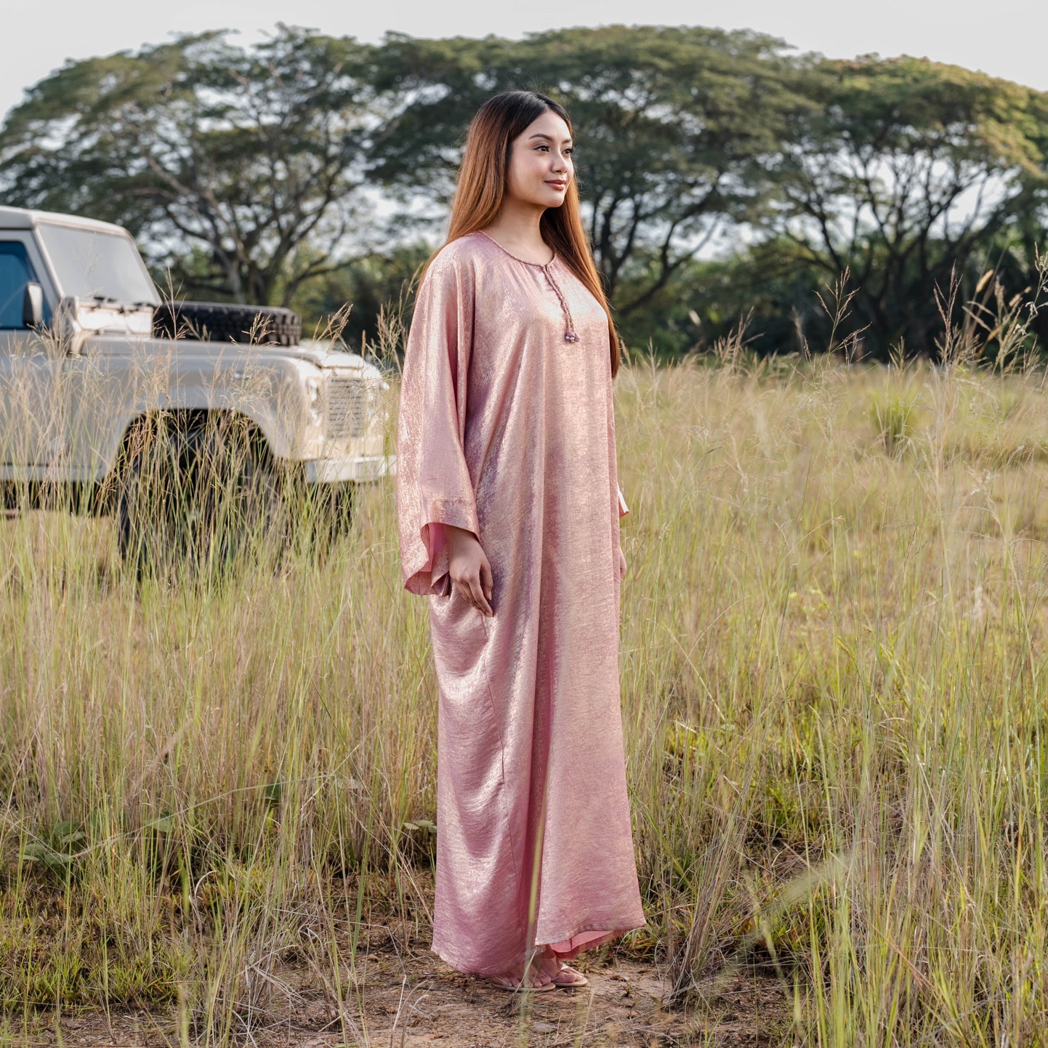 Teja Kaftan - Shimmering Pink