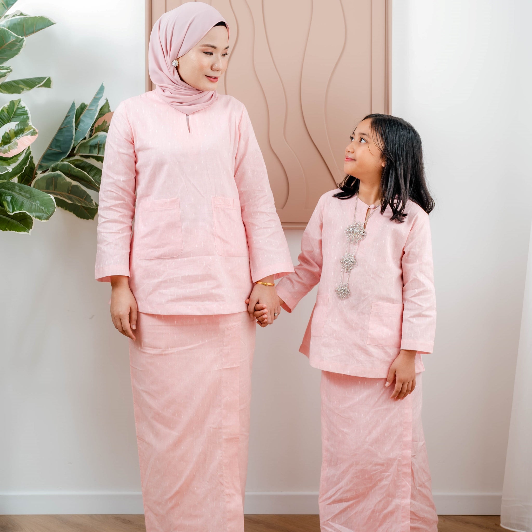 Baju Kedah Chenta - Girls in Peach