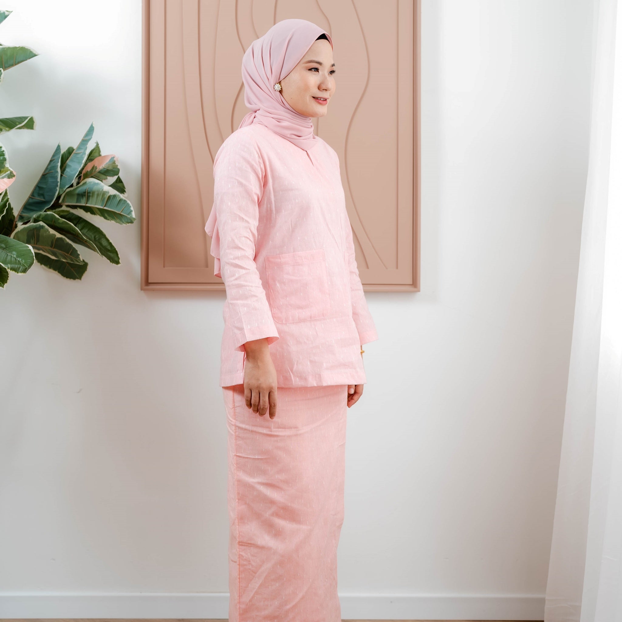 Baju Kurung Kedah Chenta - Peach