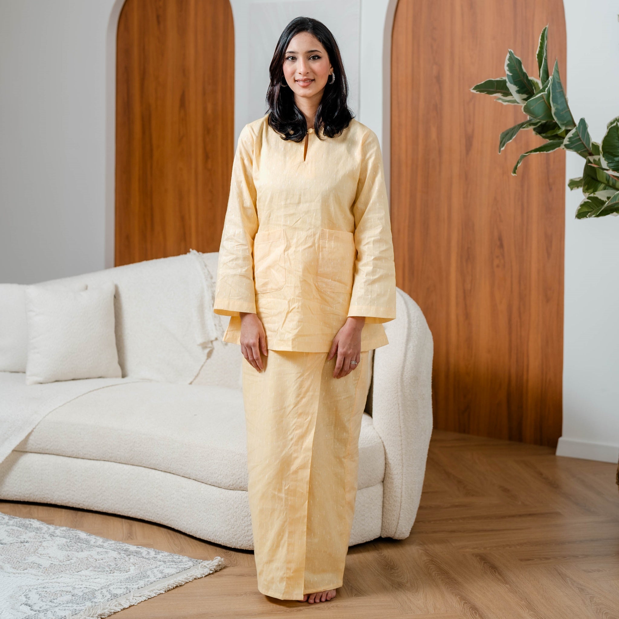 Baju Kurung Kedah Chenta - Yellow