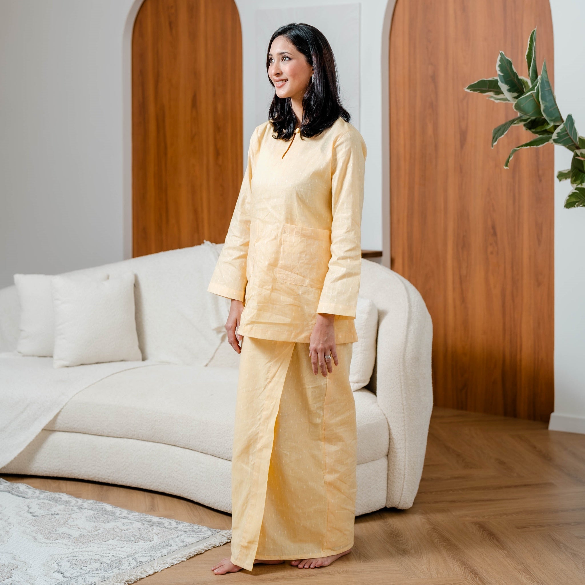 Baju Kurung Kedah Chenta - Yellow