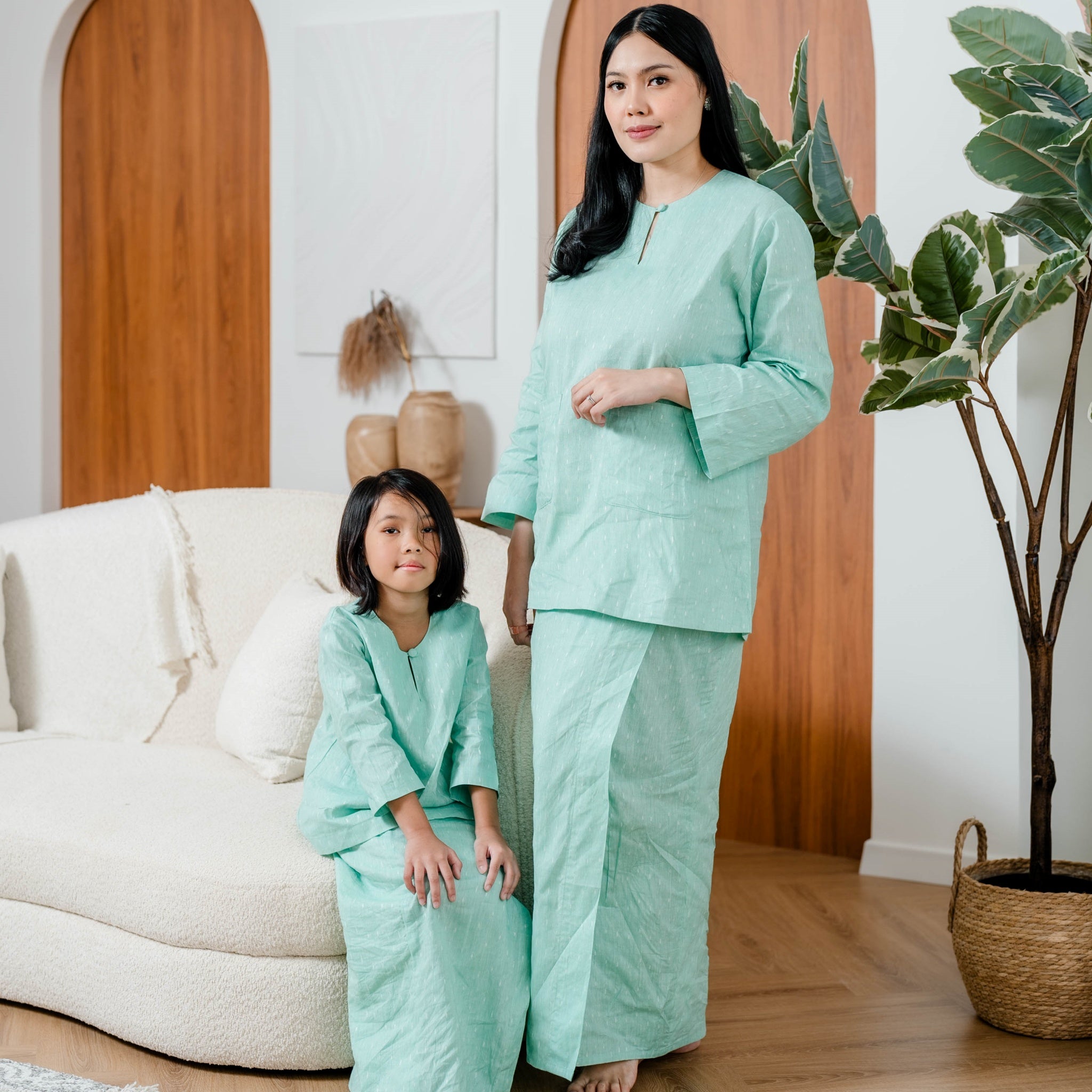 Baju Kurung Kedah Chenta - Sage Green